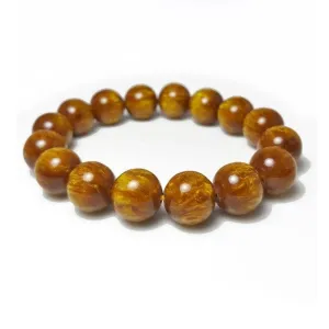 12mm Golden Black Coral Sea Willow  Beaded Bracelet