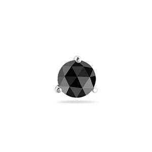 1/4 (0.21-0.27) Cts of 3.00-4.40 mm AA Round Rose Cut Mens Stud Earring Martini Setting in Platinum