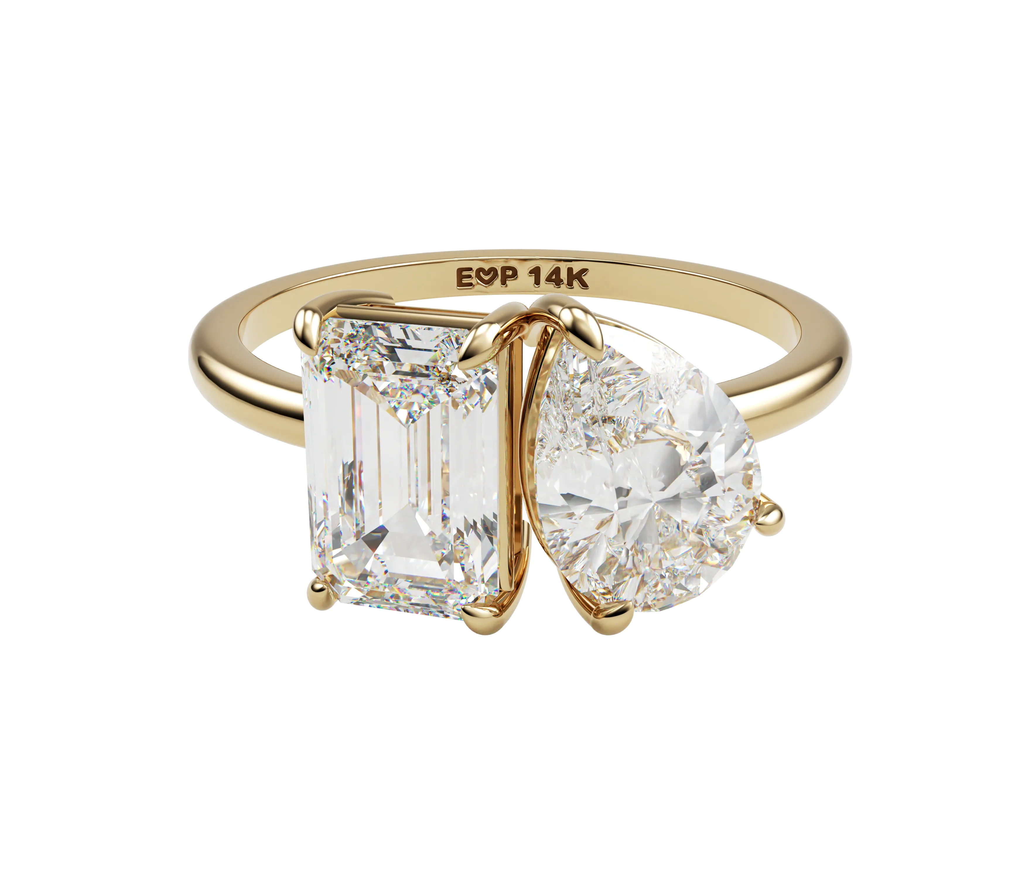14k Two Stone Ring
