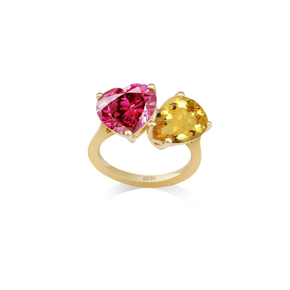 14k Two Stone Ring