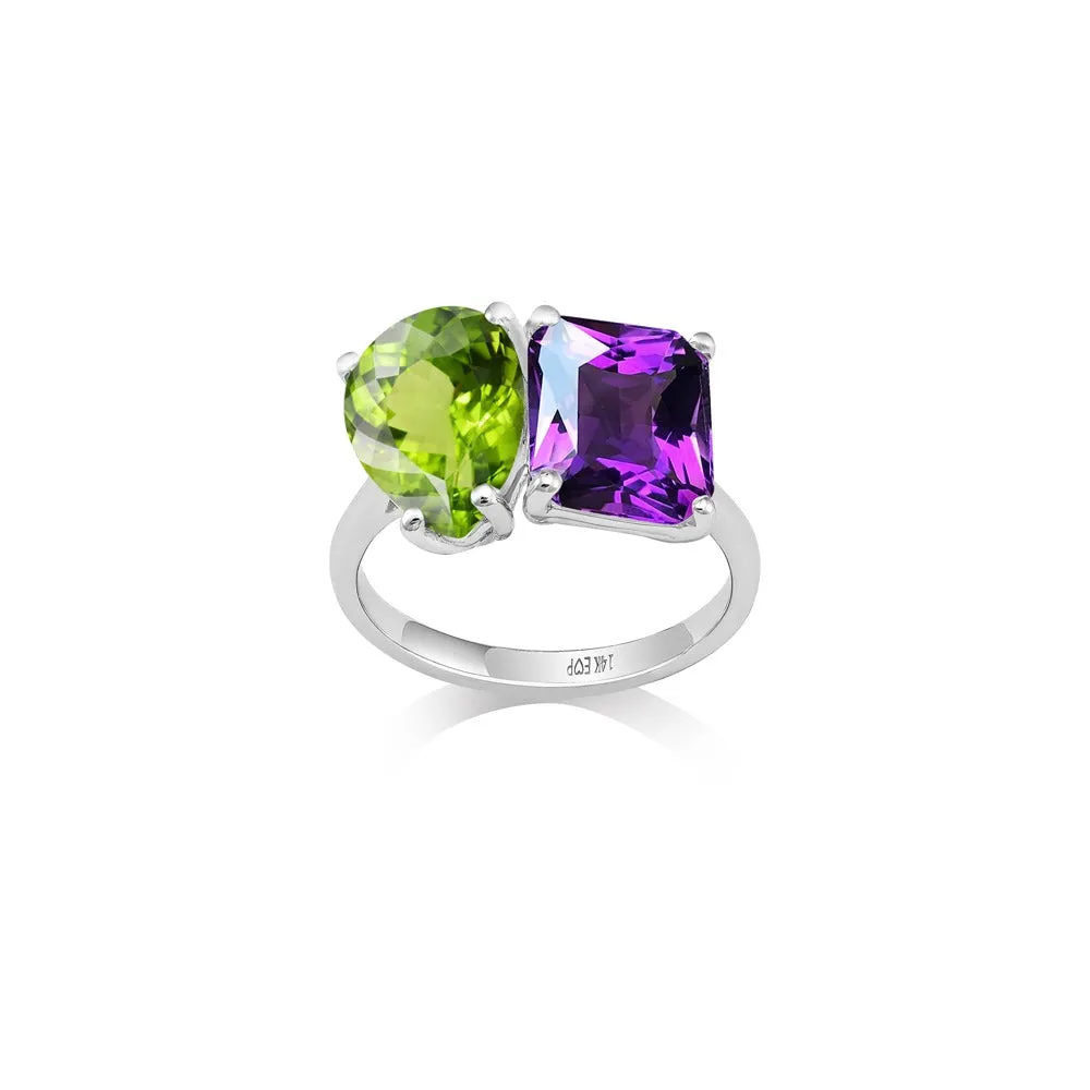 14k Two Stone Ring