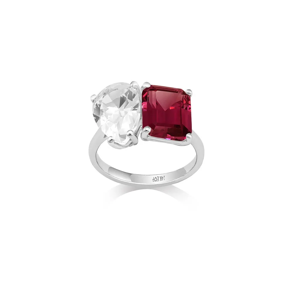 14k Two Stone Ring