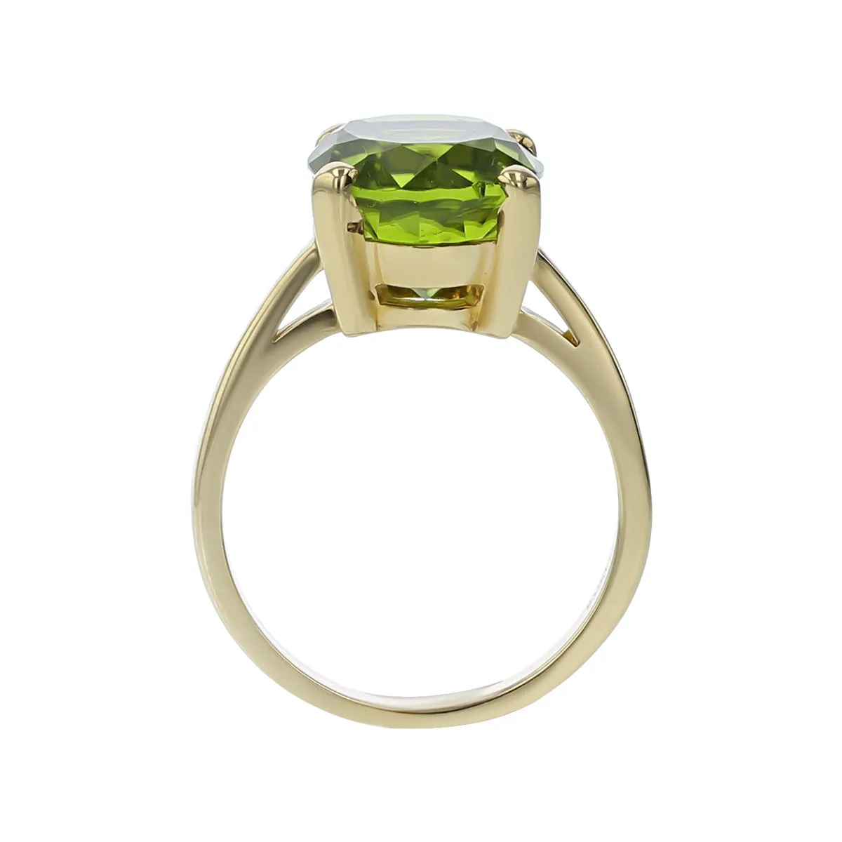 14K Yellow Gold Oval Peridot Ring