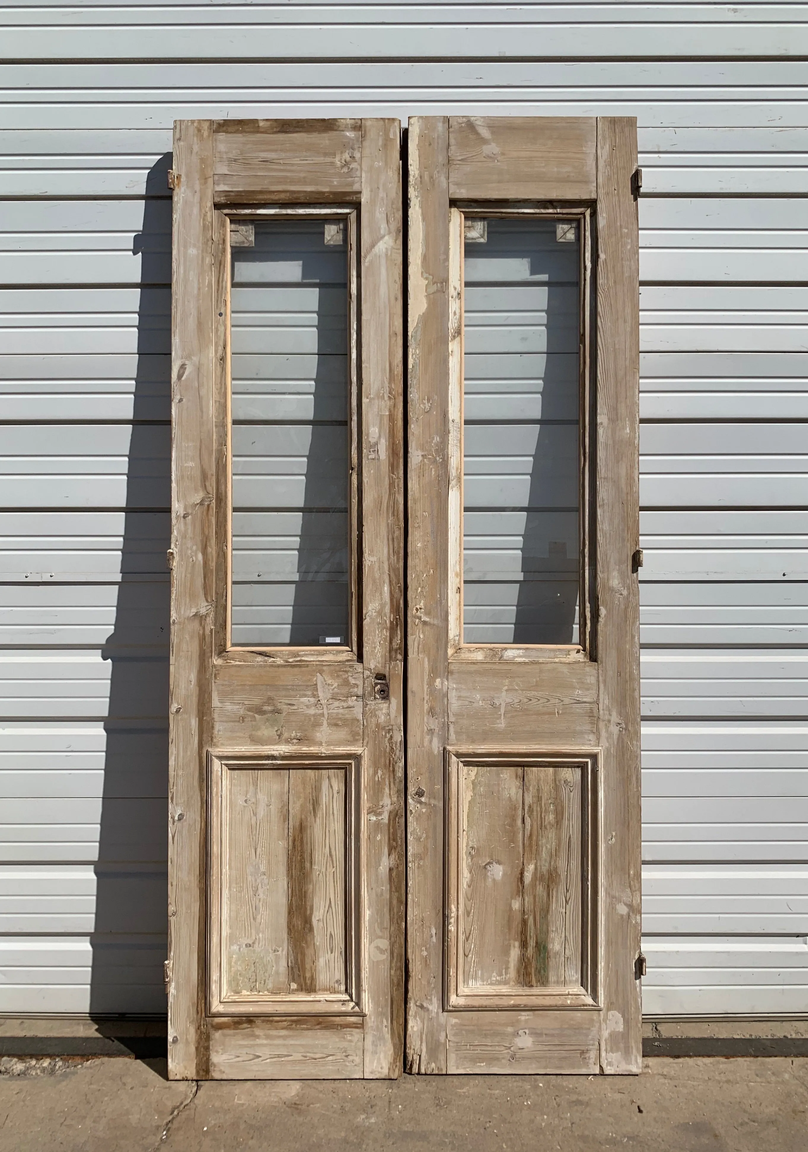 Antique Pair of Ornate Natural Wood French Carved Doors