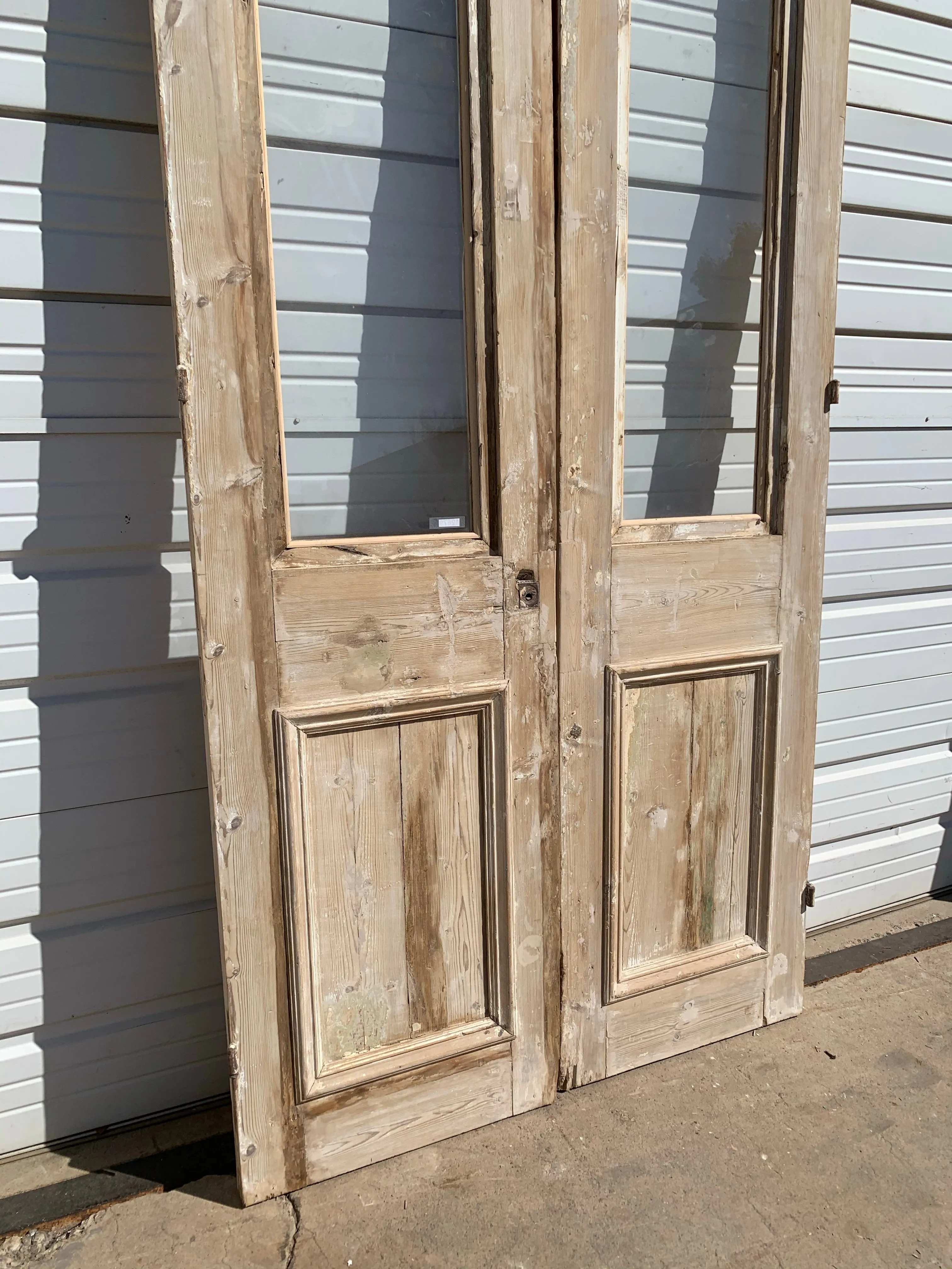 Antique Pair of Ornate Natural Wood French Carved Doors