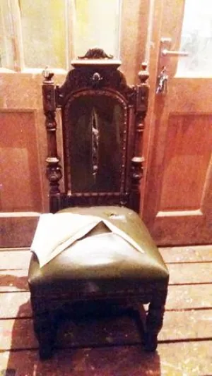 Antique vintage throne chairs - 2 available for reupholstery and painting your choice of colour