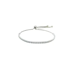 Asfour Crystal Bolo Tennis Bracelet Inlaid With Zircon In 925 Sterling Silver-BR0568