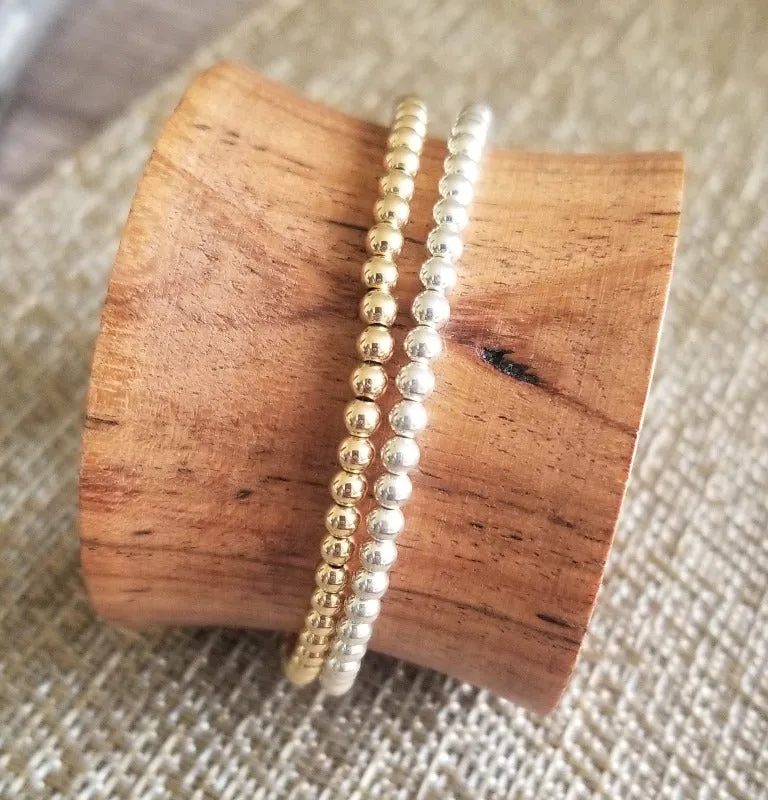 Beaded Balls Bracelet - 3mm balls (choice of sterling silver or 14K gold-fill)