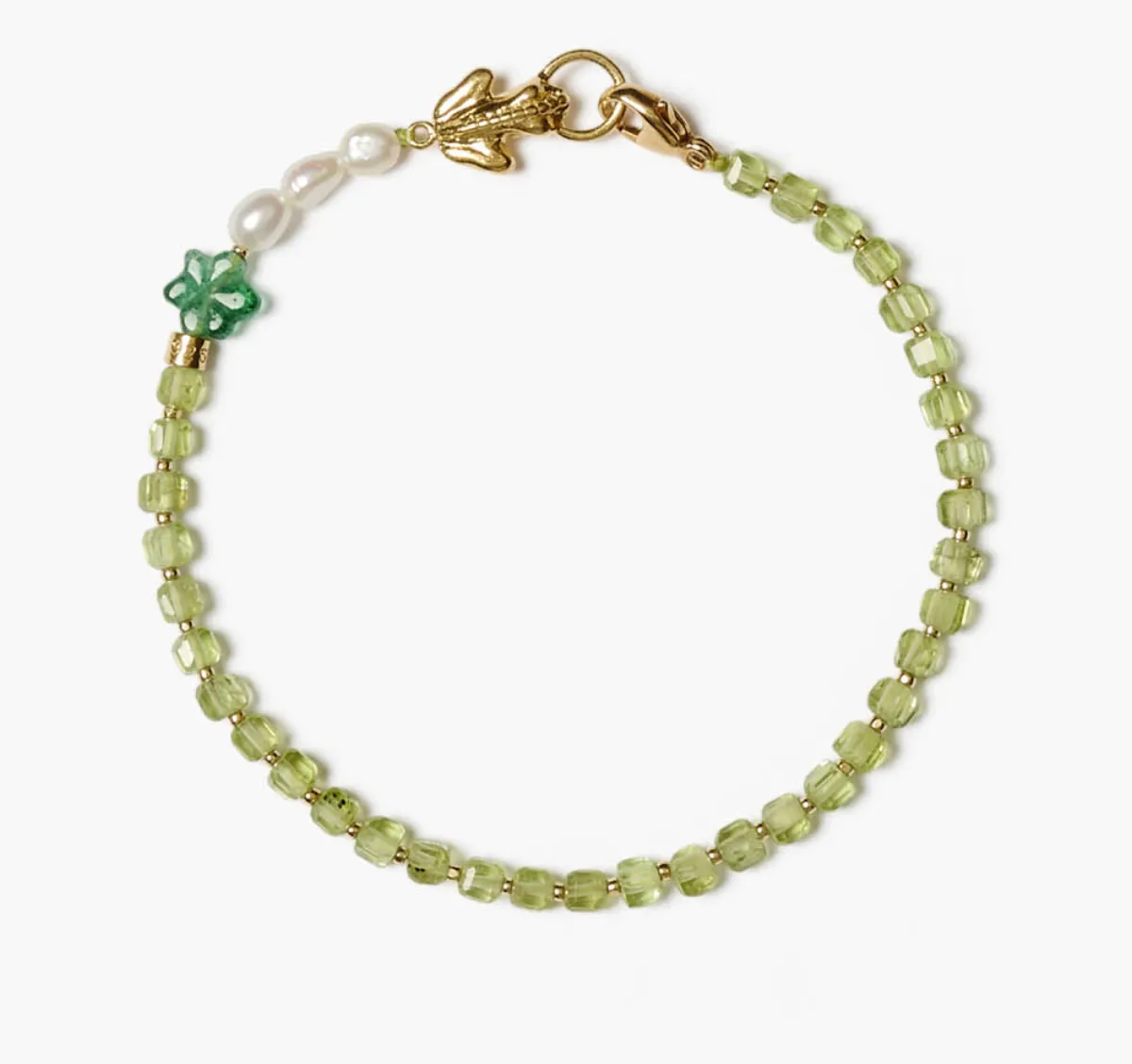 Beaded Bracelet W/ Frog Charm