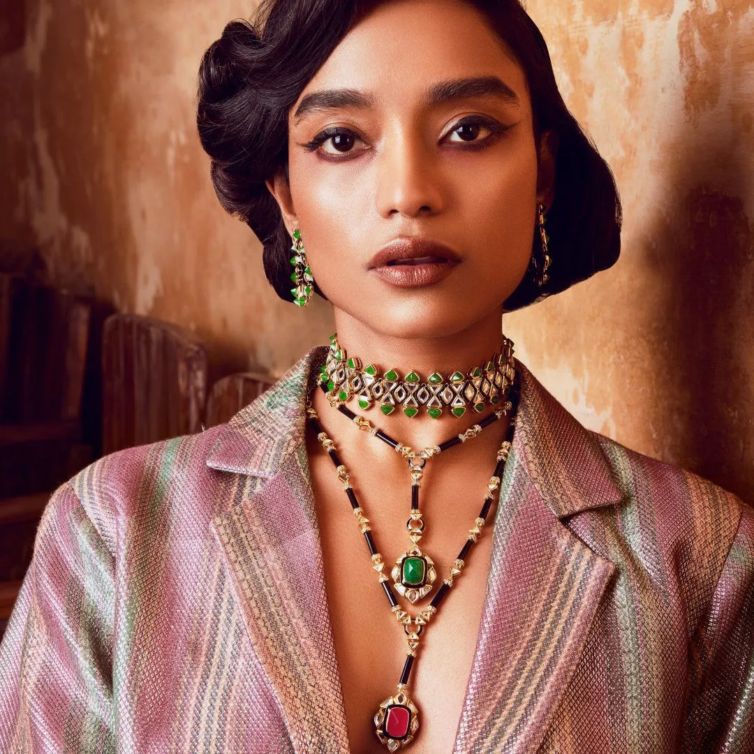 Begum Haute Evergreen Drop Necklace