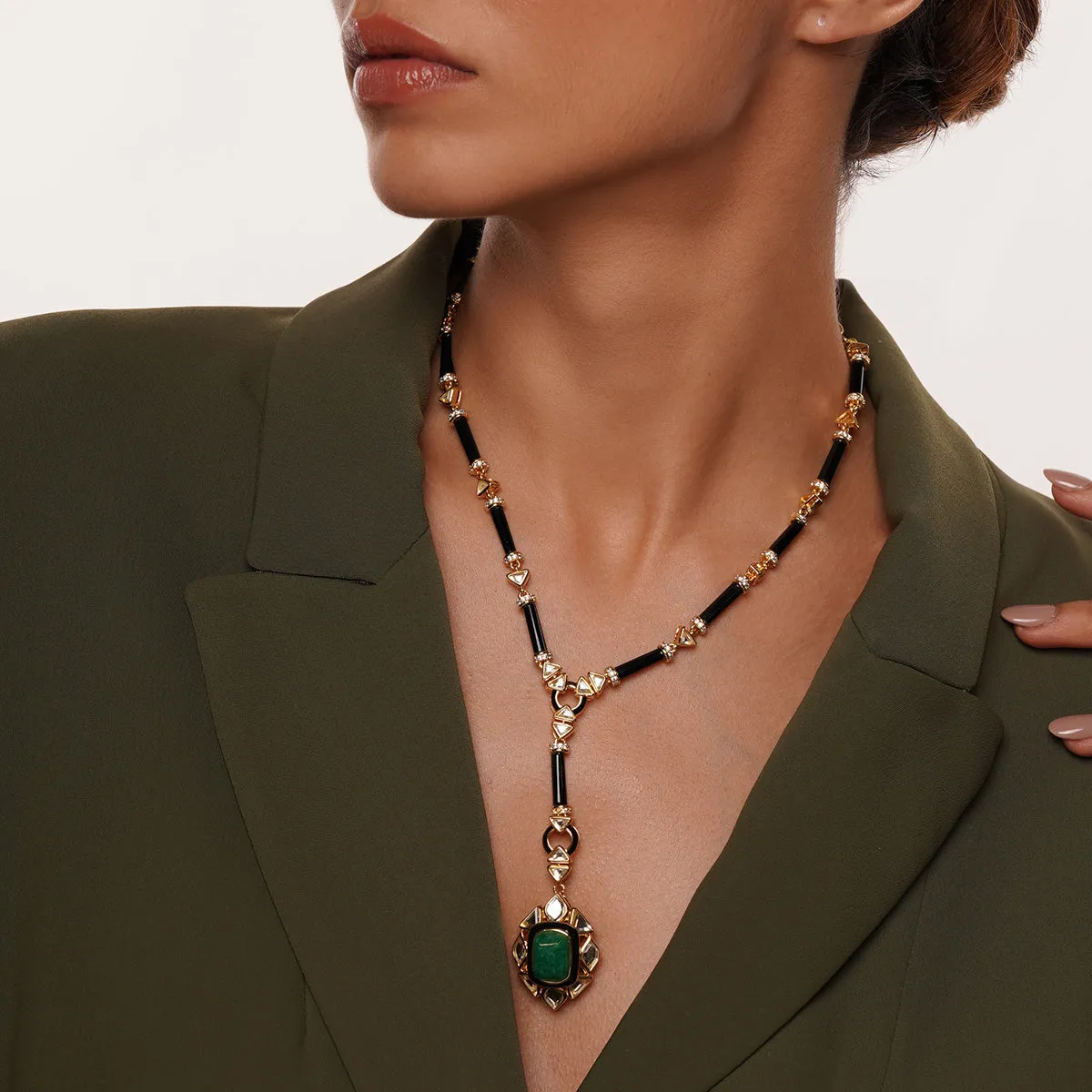 Begum Haute Evergreen Drop Necklace
