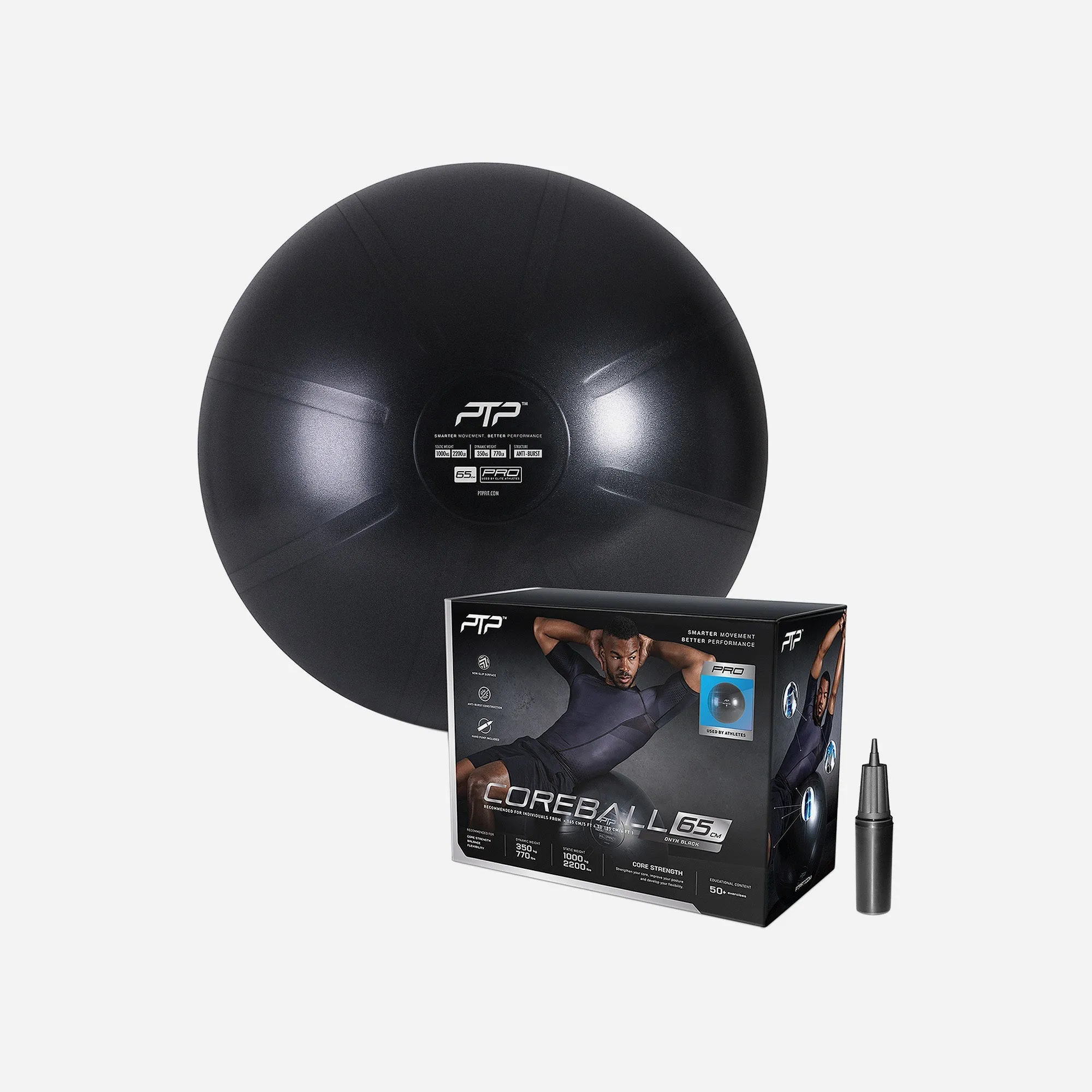 Bóng Yoga Ptp 65Cm Onyx - Đen