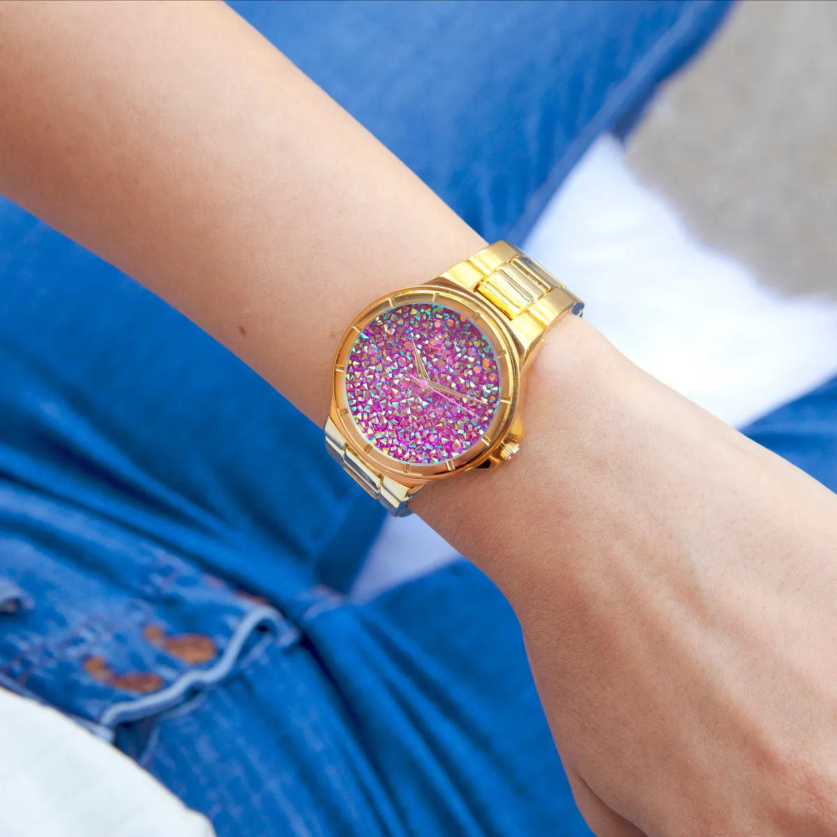 Boum Cachet Crystal-Dial Ladies Bracelet Watch