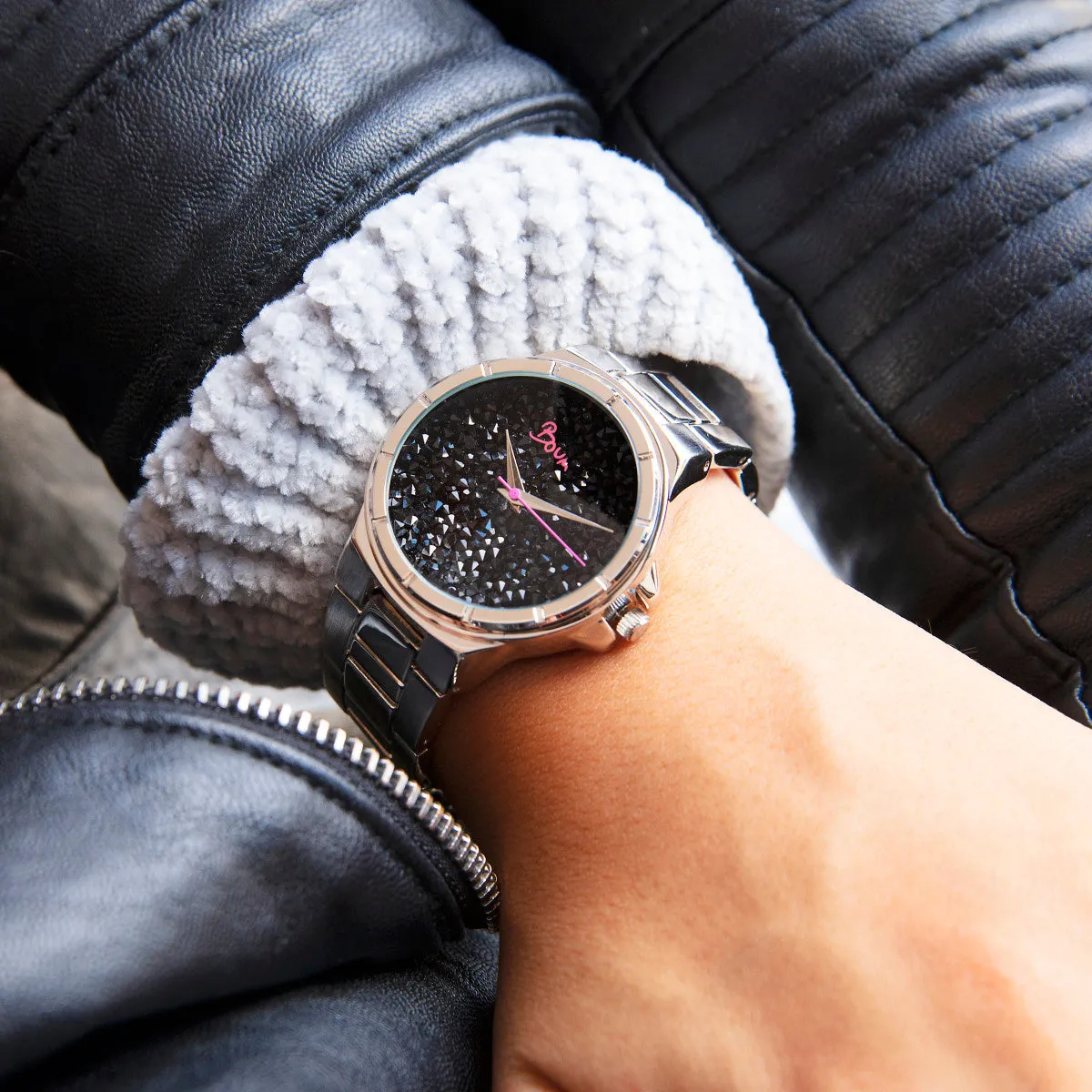 Boum Cachet Crystal-Dial Ladies Bracelet Watch