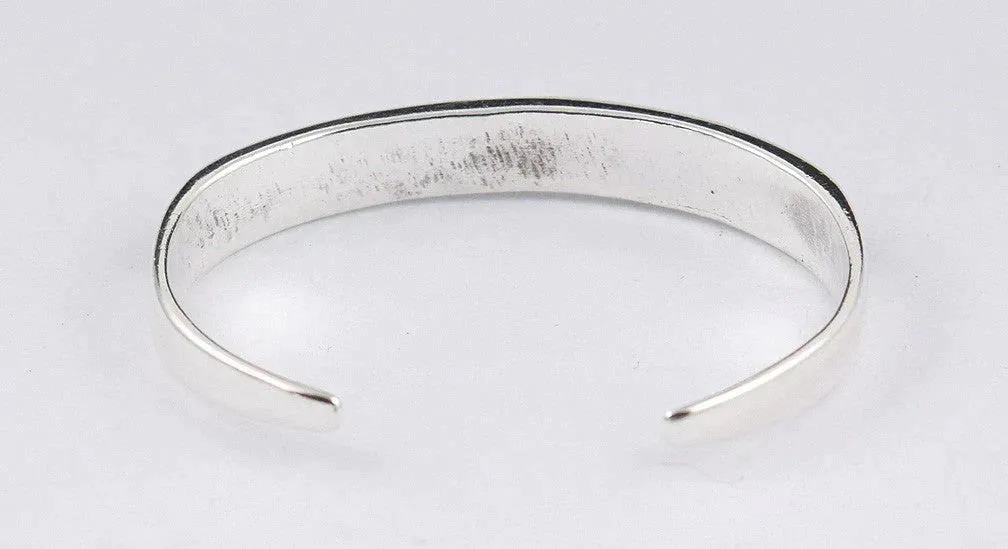 Chic Vintage Sterling Silver Cuff Bracelet Inlaid Turquoise Bear Claw Shapes