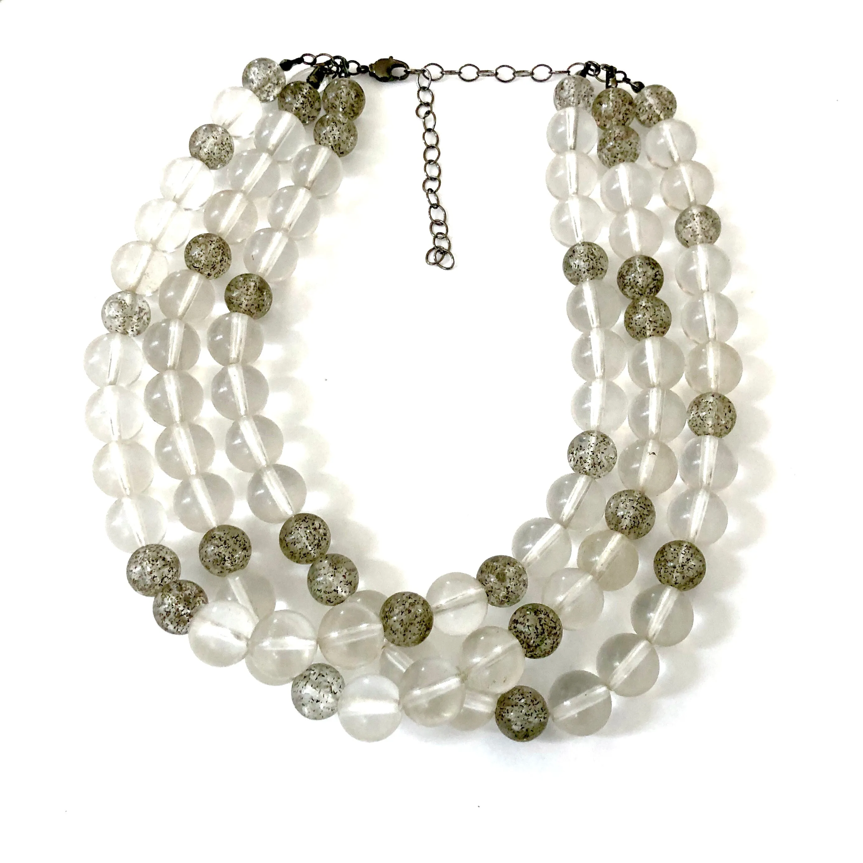 Clear Glitter Speckled Morgan Necklace