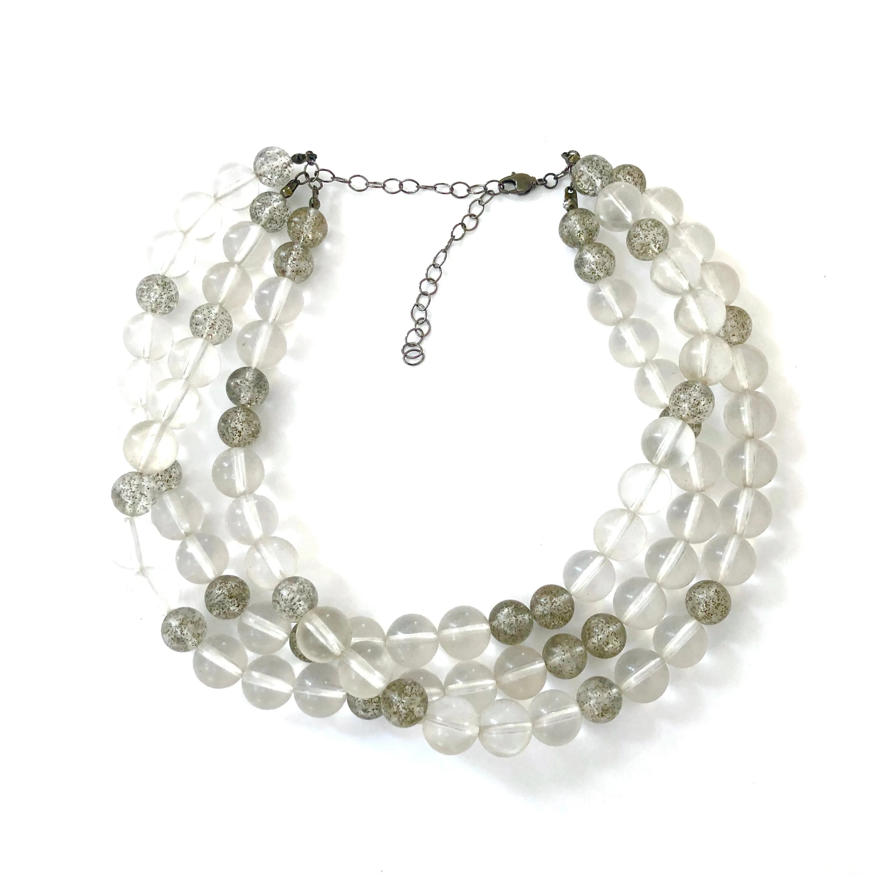 Clear Glitter Speckled Morgan Necklace