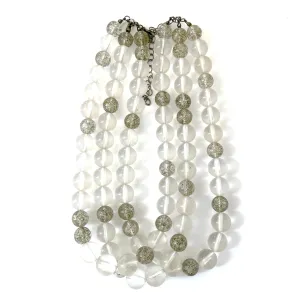 Clear Glitter Speckled Morgan Necklace