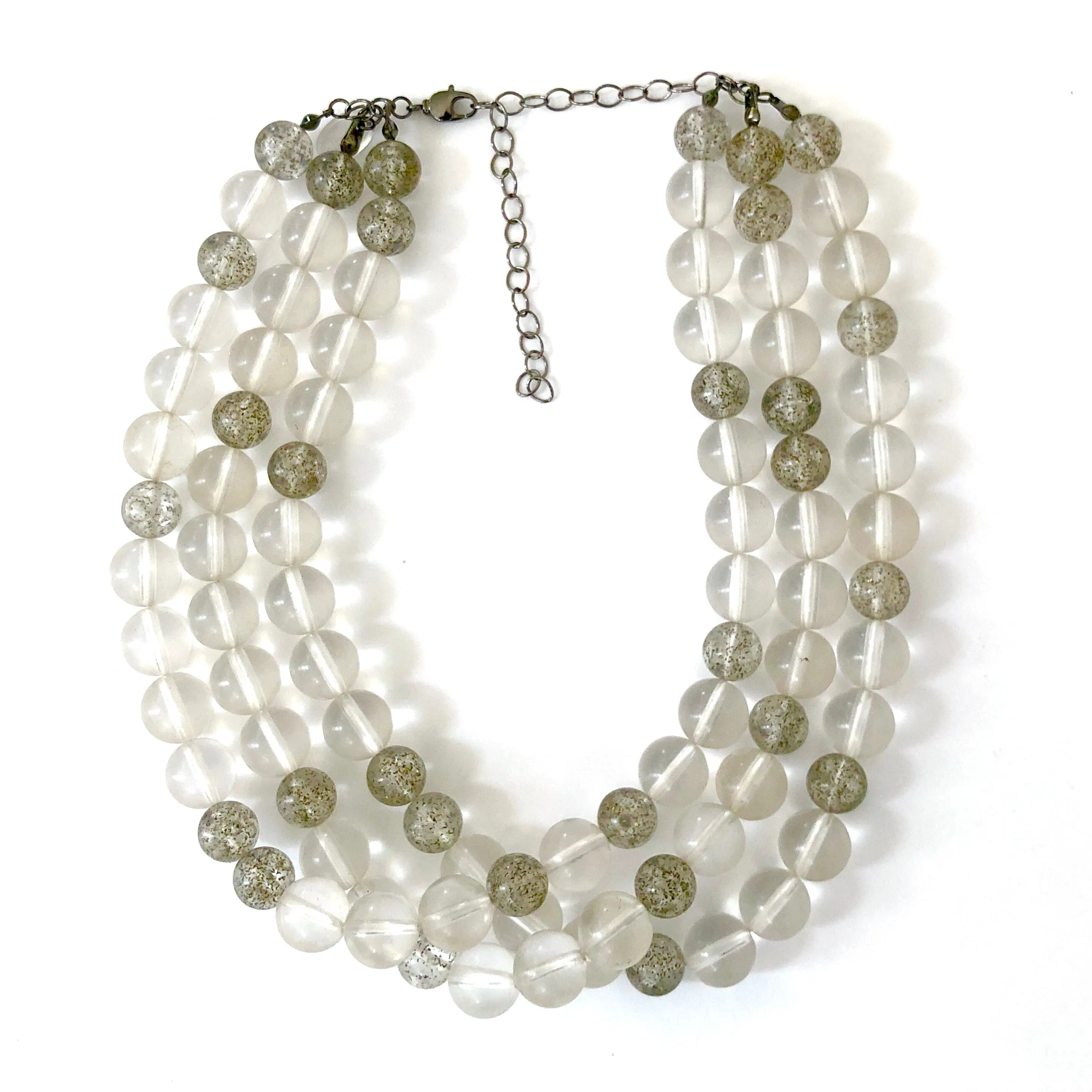 Clear Glitter Speckled Morgan Necklace
