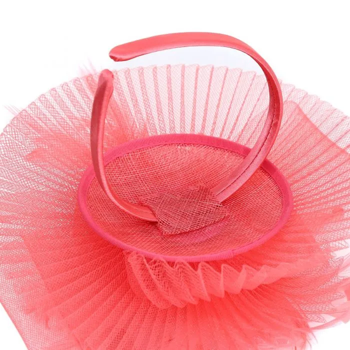 Coral Flower Style Fascinator