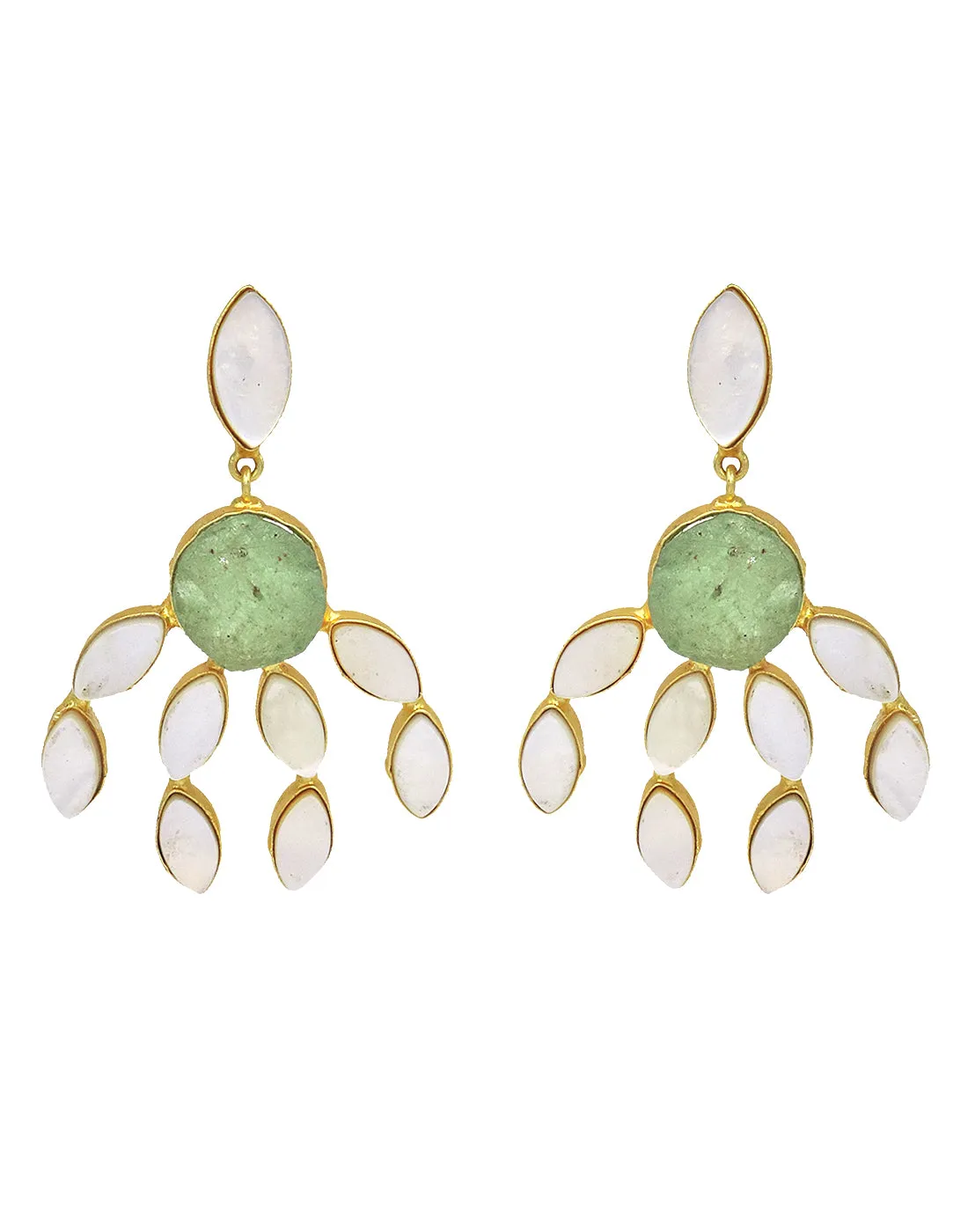 Curtain Earrings (Green Fluorite)