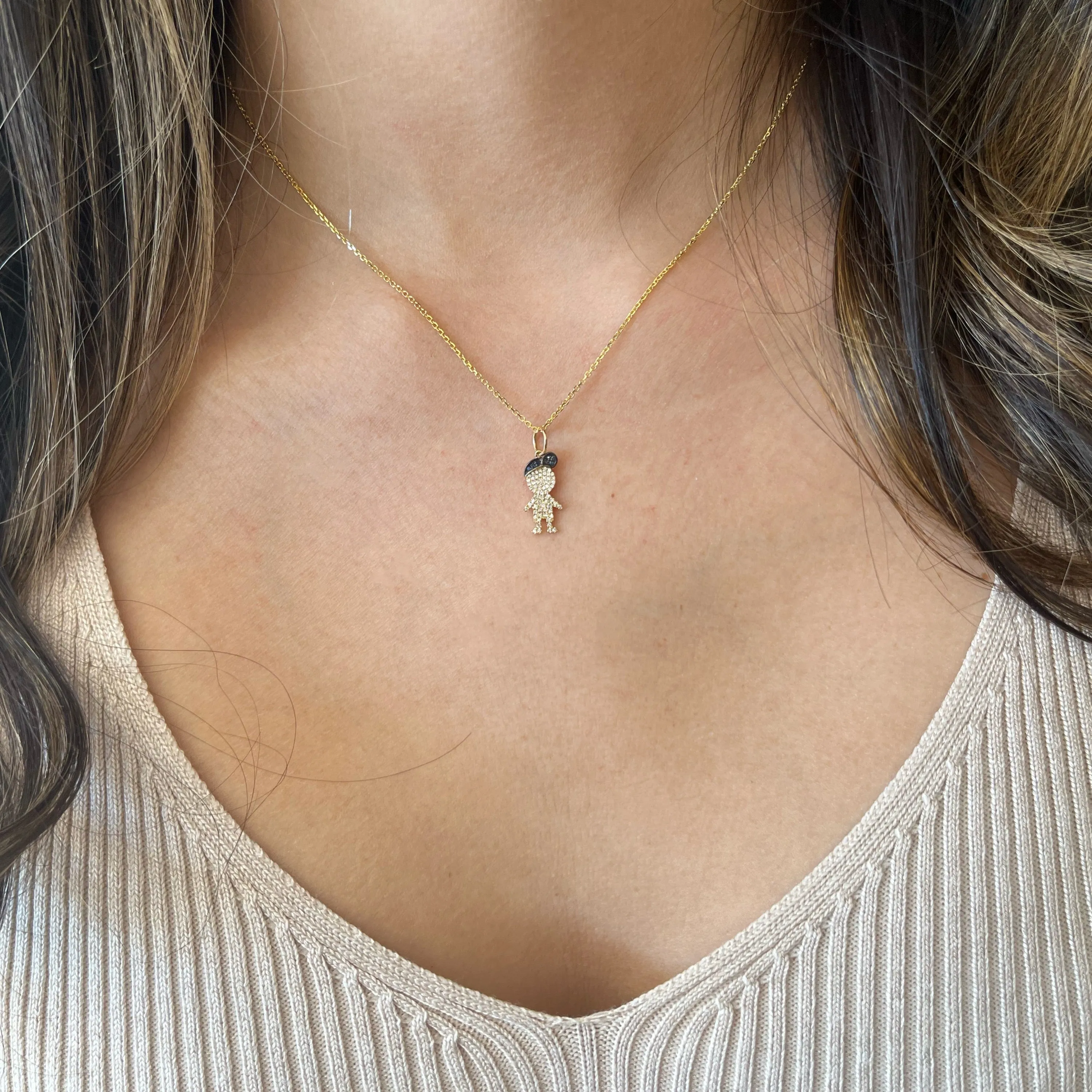 Diamond & Sapphire Boy Pendant