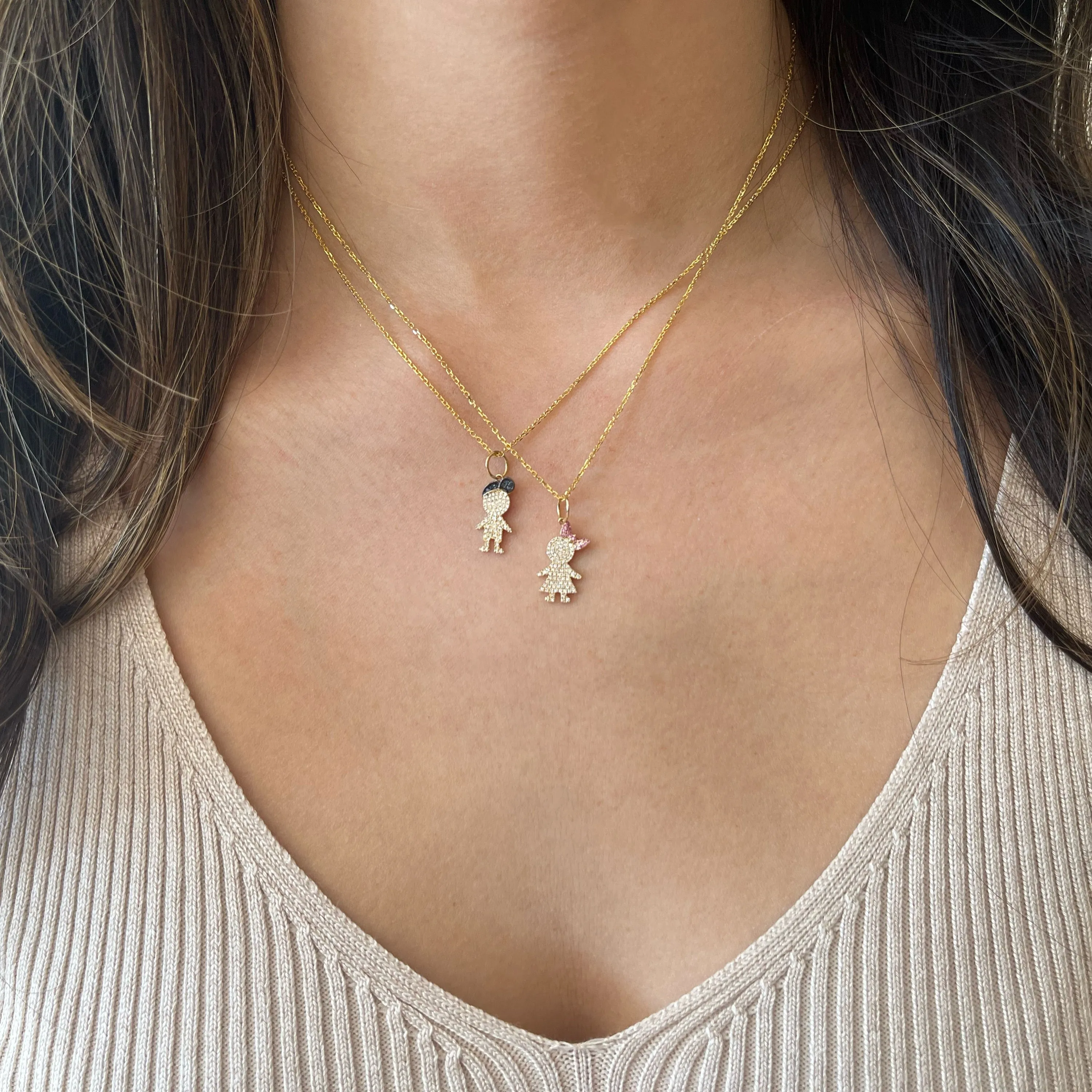 Diamond & Sapphire Boy Pendant