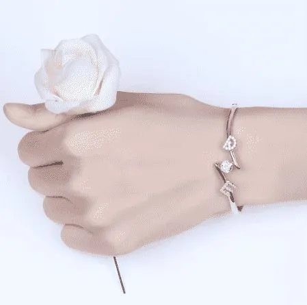 doveggs moissanite platinum plated silver 1 carat heart arrows cut moissanite bracelet bangle
