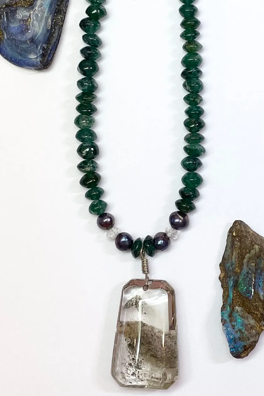 Echo Lodalite and Green Quartz Necklace