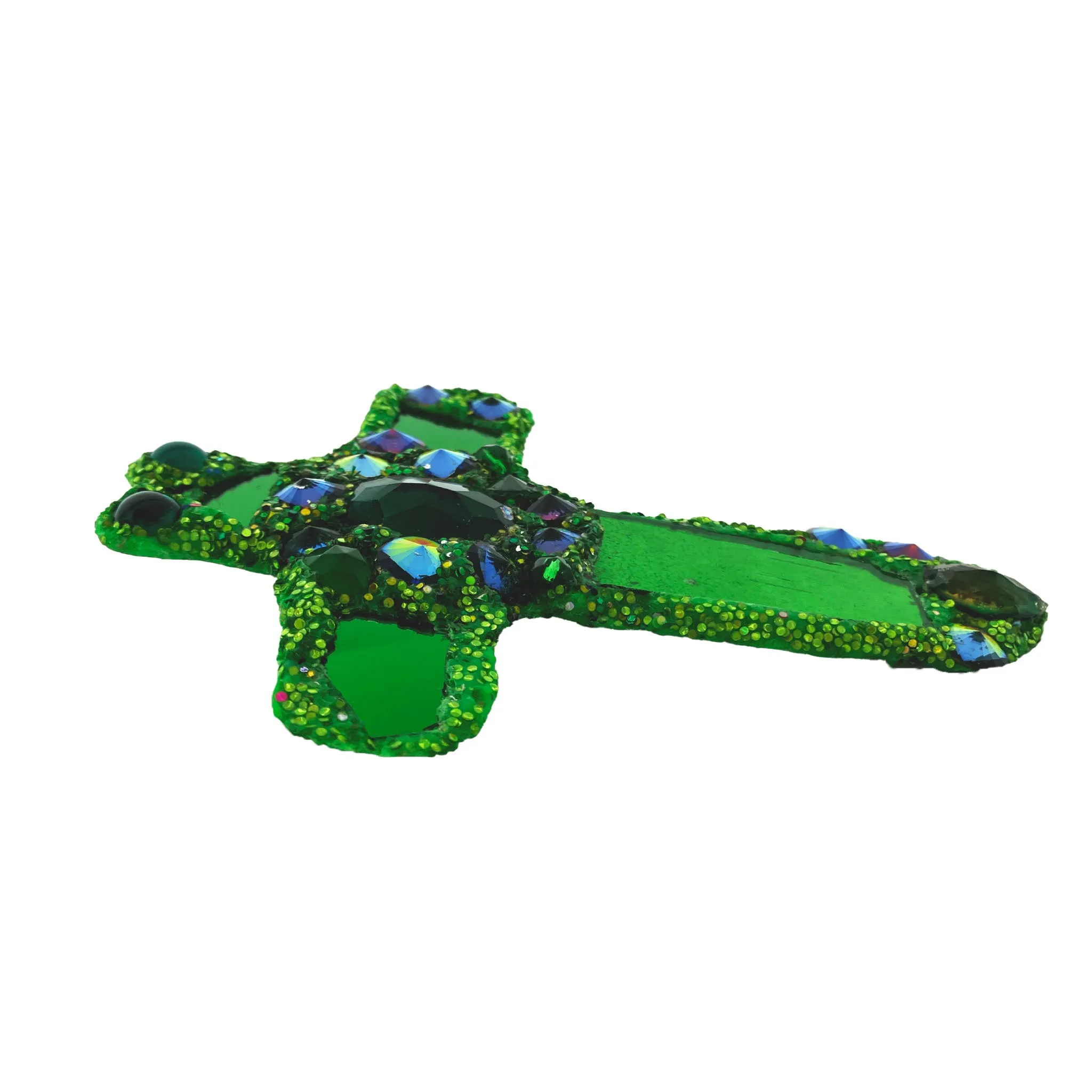 FROG CROSS, GREEN BROOCH, 2023