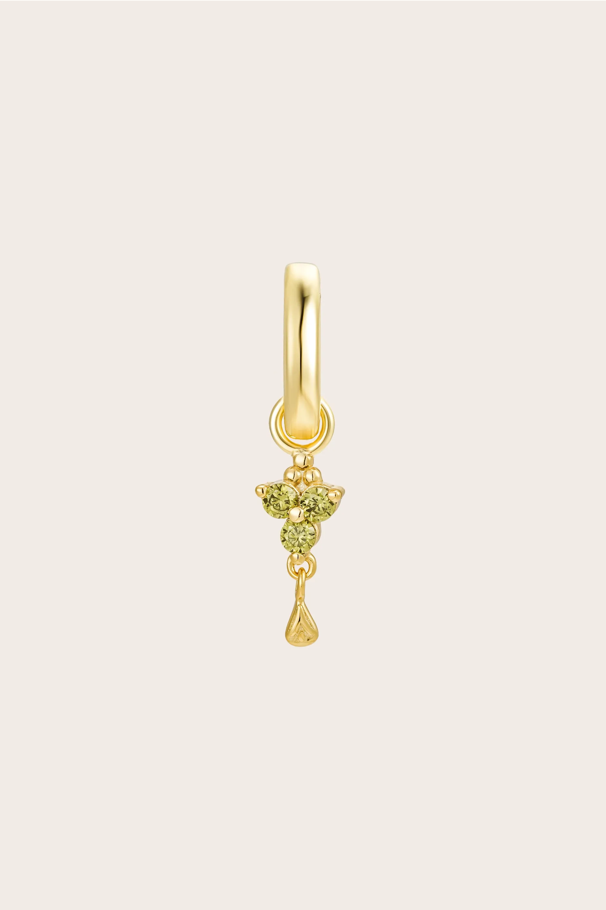 Gold Birthstone Charm - August/Peridot