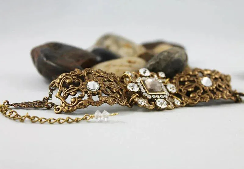 Gold Victorian Bridal Bracelet