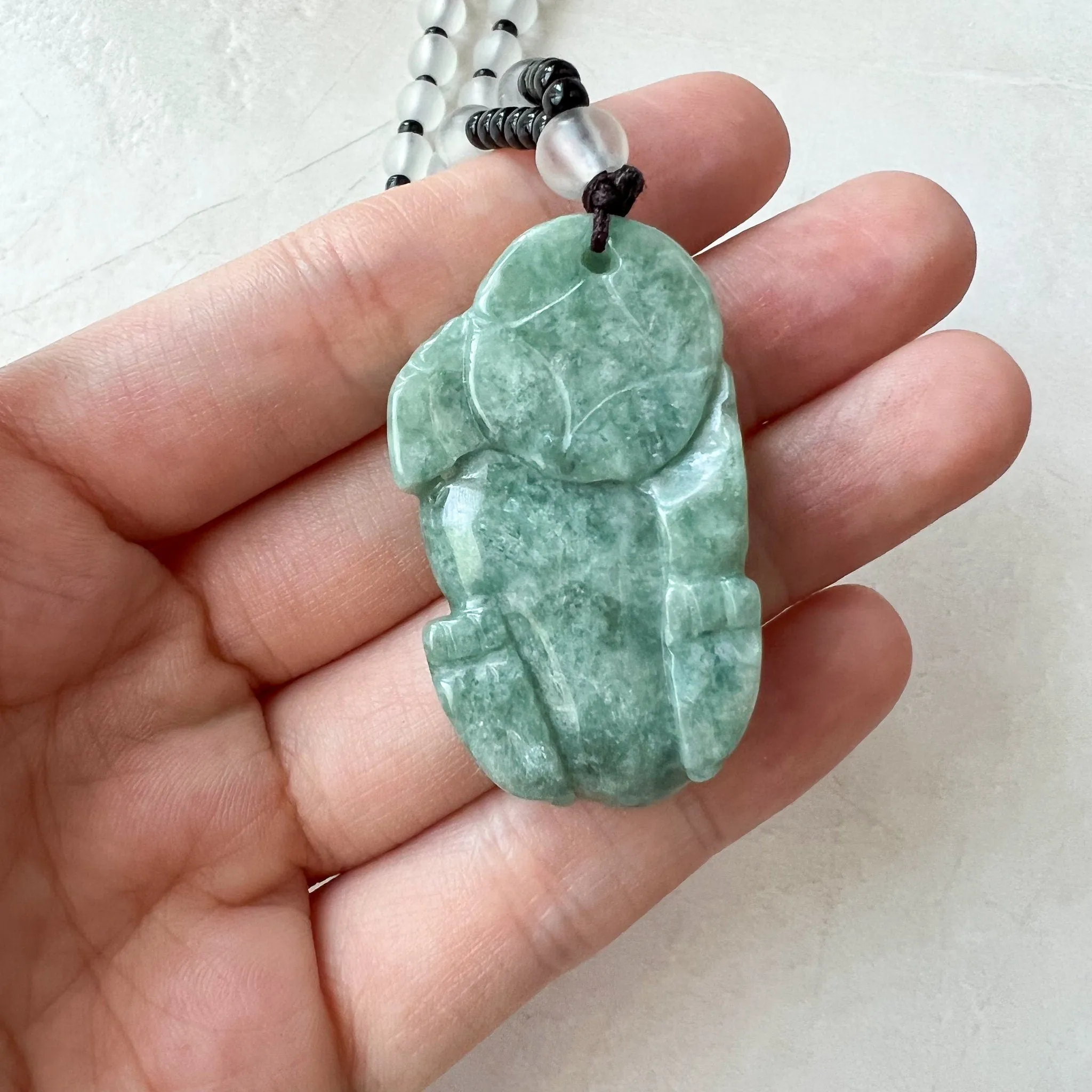 Green Jadeite Jade, Dragon Pixiu Pi Xiu, 貔貅, Right Side Pendant, Dragon Chinese Carved Pendant, YJ-0622-0362012-1
