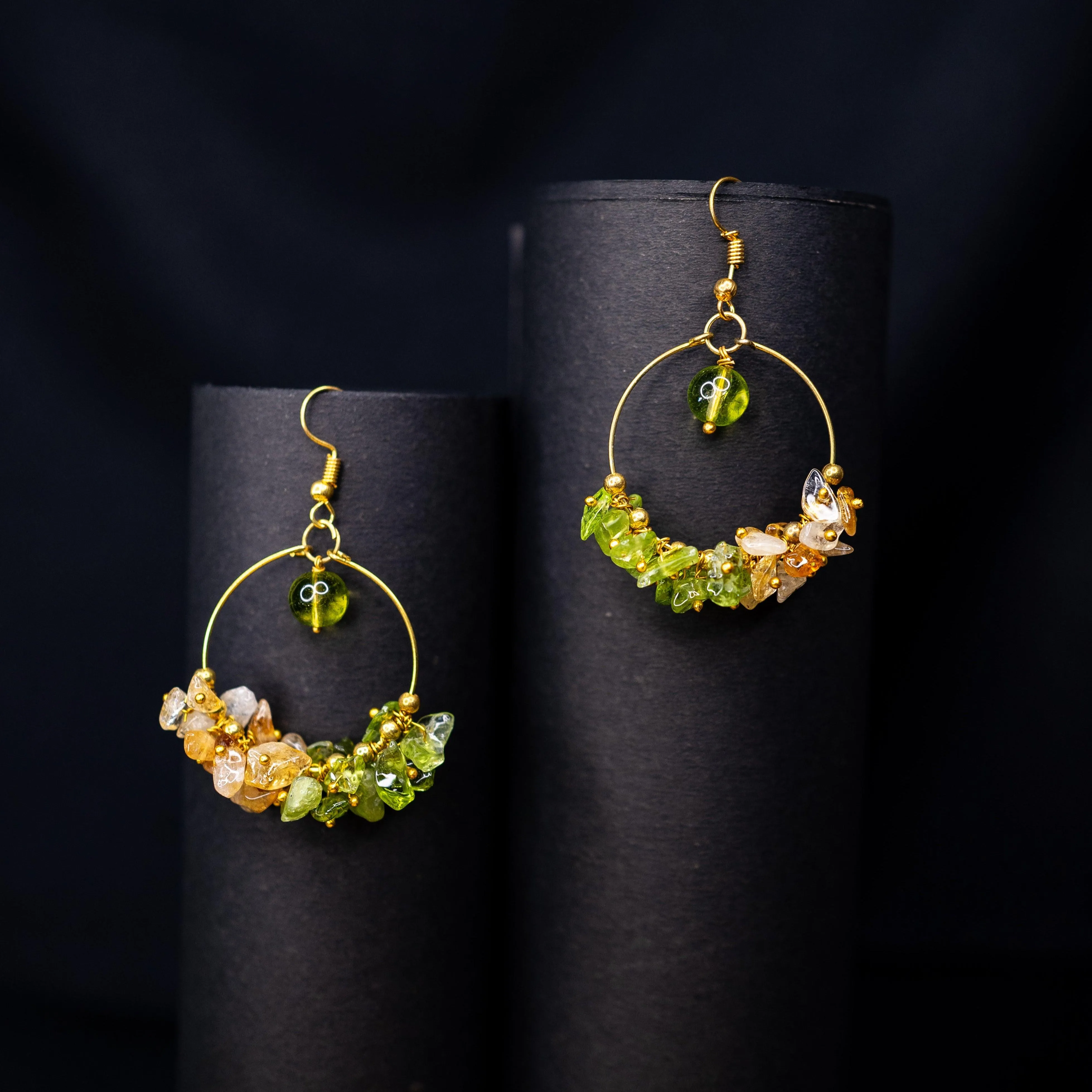 Handcrafted Citrine and Peridot Earrings | Natural Gemstone Jewelry for Abundance and Creativity