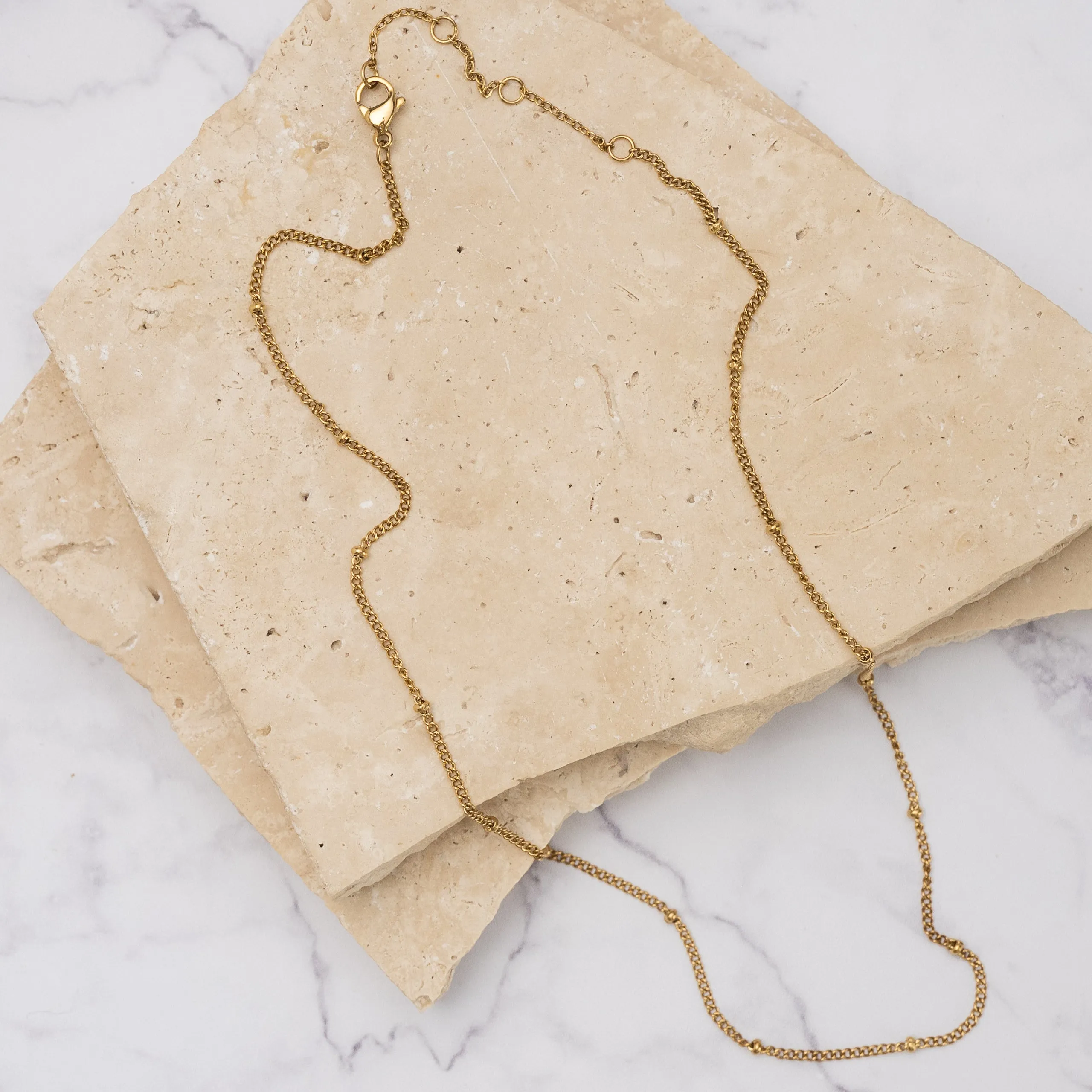 Harper 14k gold plated fine ball necklace