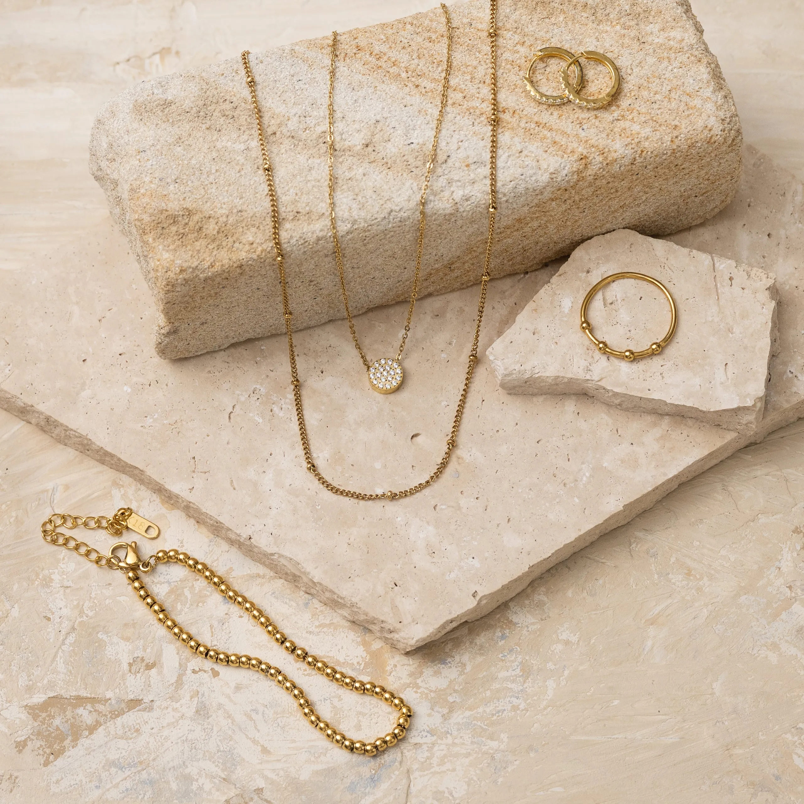 Harper 14k gold plated fine ball necklace