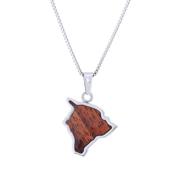 Hawaiian Koa Wood Necklace - Big Island