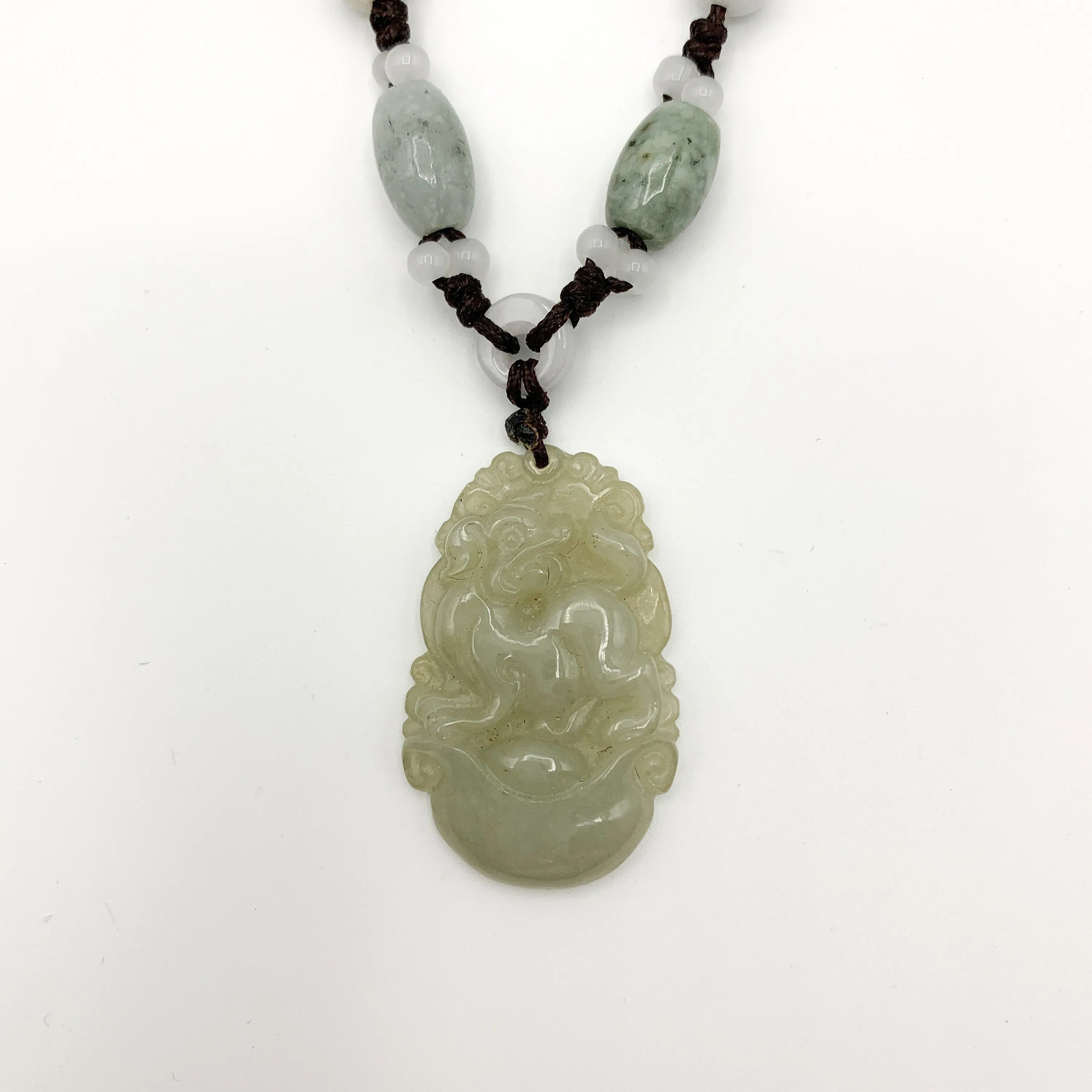 Jadeite Jade Dog Chinese Zodiac Hand Carved Red Pendant Necklace, YW-0110-1647059848