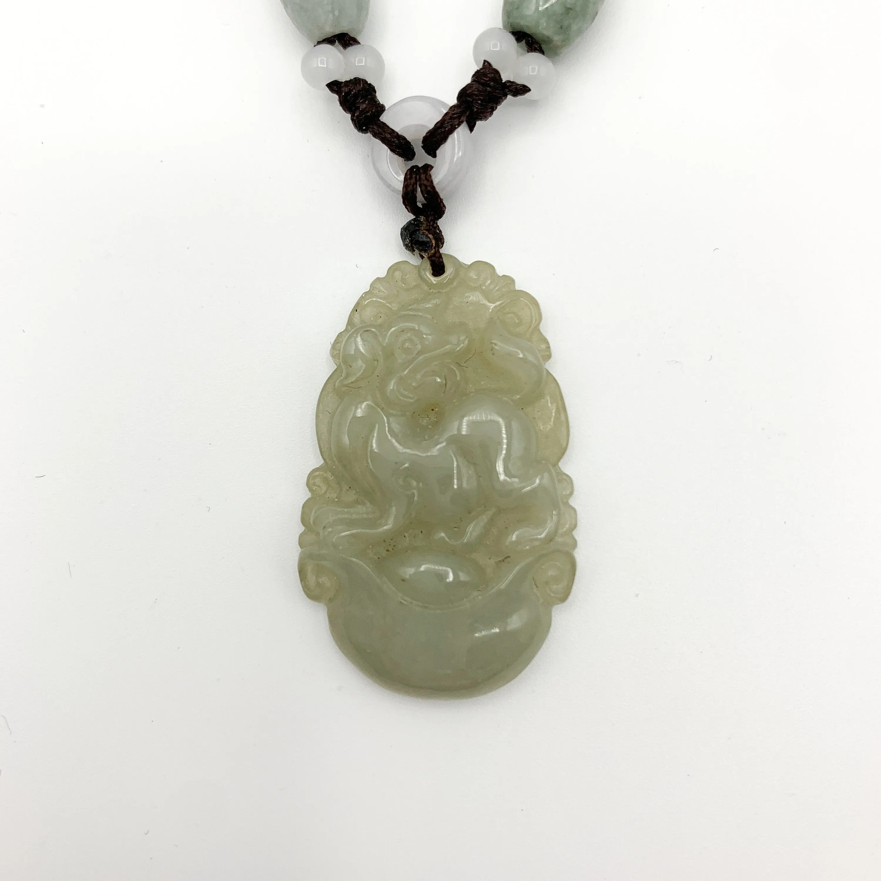 Jadeite Jade Dog Chinese Zodiac Hand Carved Red Pendant Necklace, YW-0110-1647059848