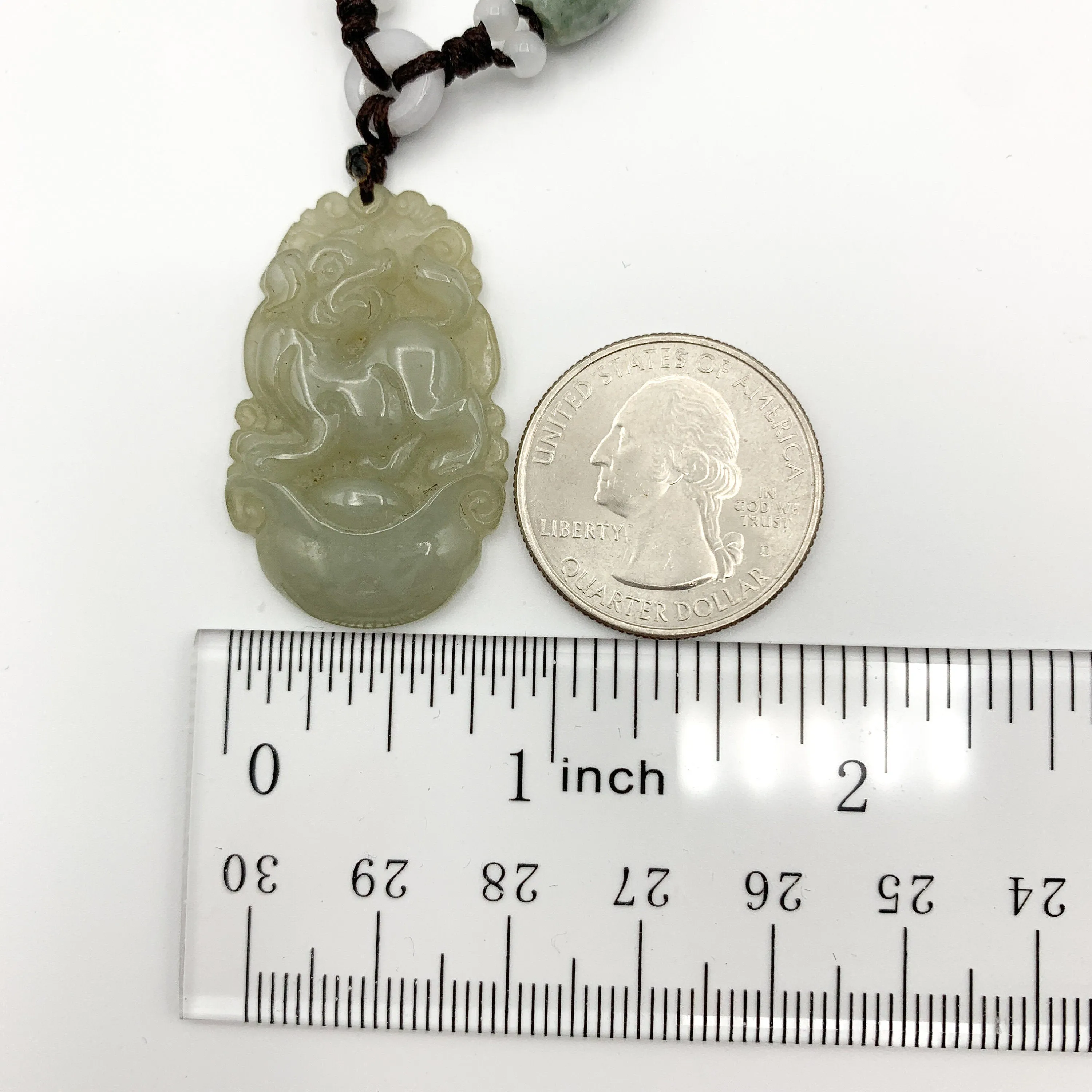 Jadeite Jade Dog Chinese Zodiac Hand Carved Red Pendant Necklace, YW-0110-1647059848