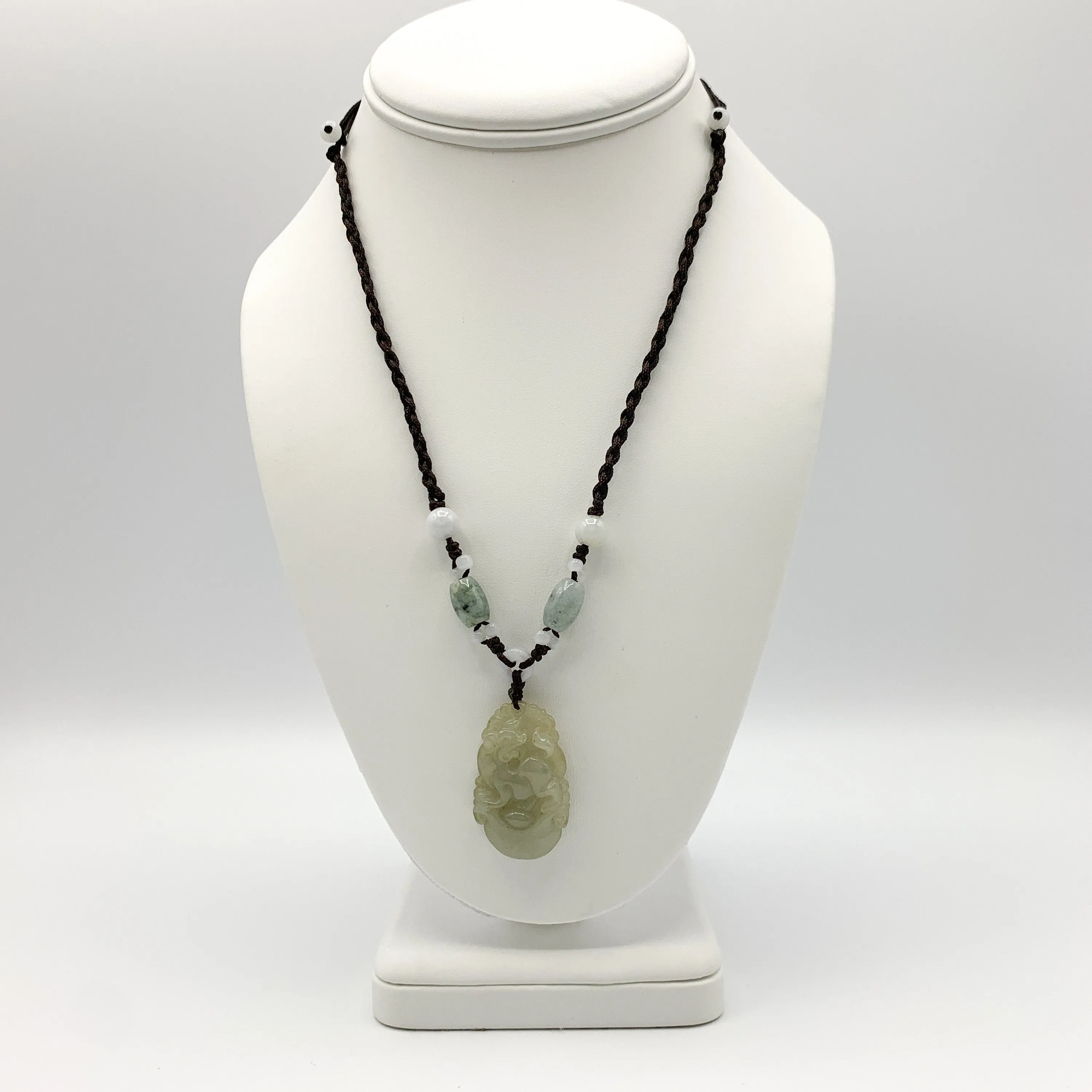 Jadeite Jade Dog Chinese Zodiac Hand Carved Red Pendant Necklace, YW-0110-1647059848