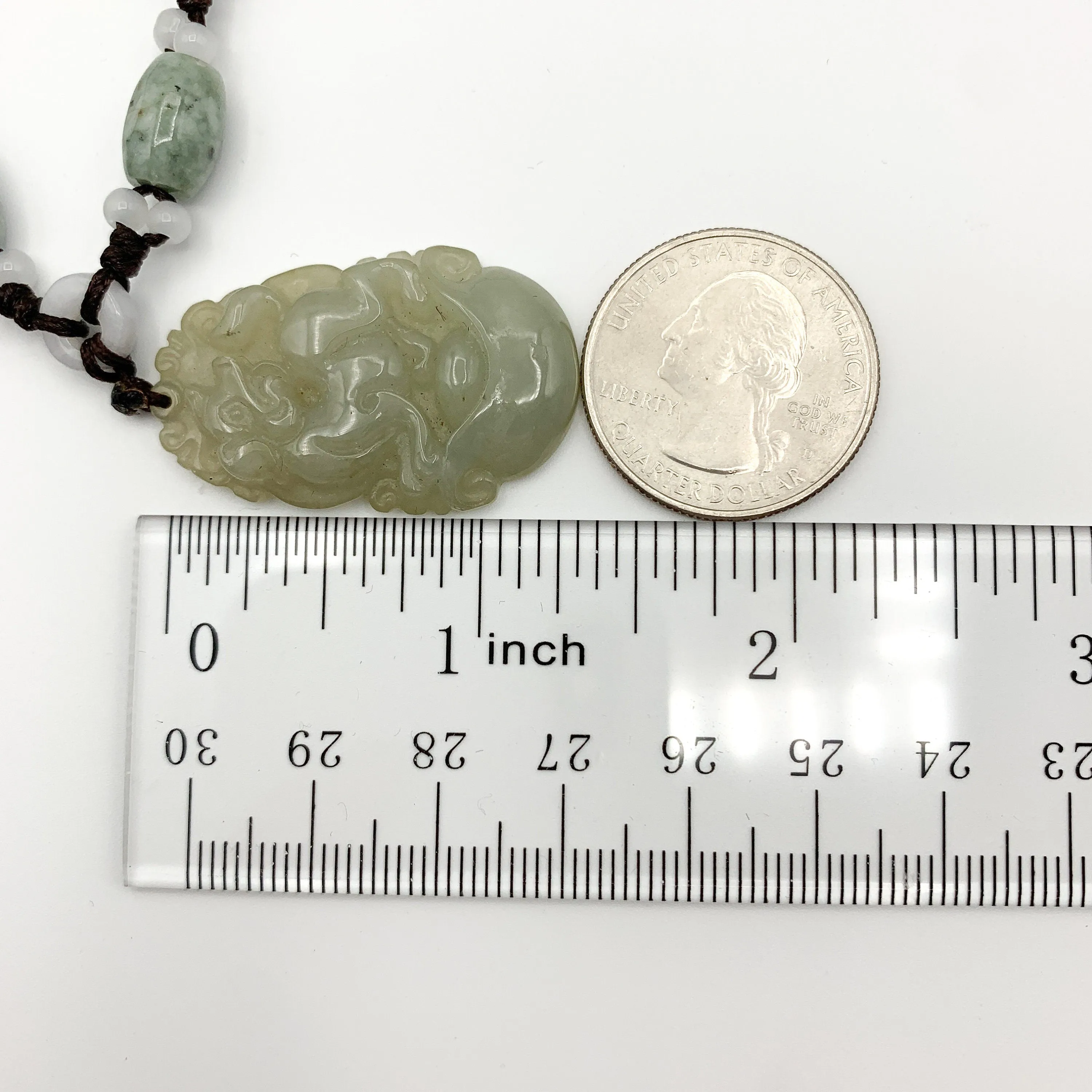 Jadeite Jade Dog Chinese Zodiac Hand Carved Red Pendant Necklace, YW-0110-1647059848