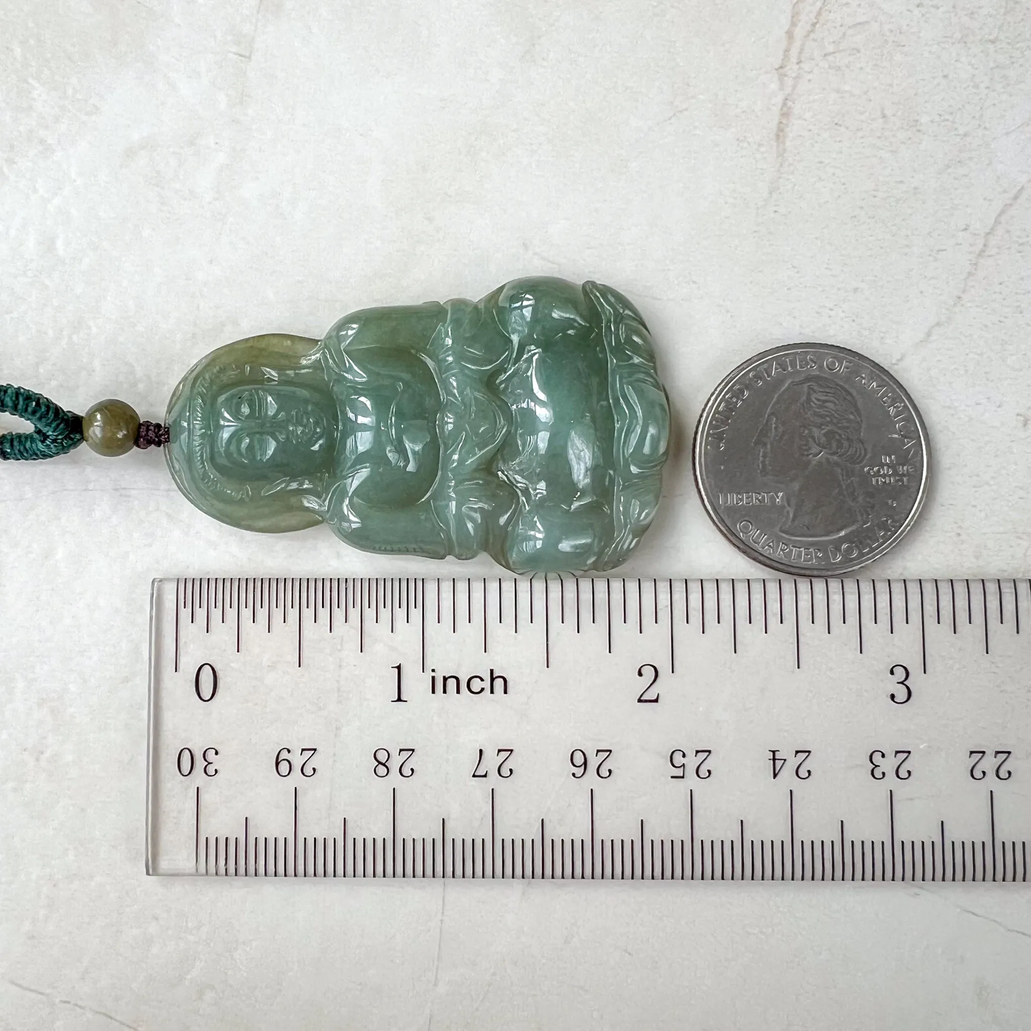 Jadeite Jade Guan Yin Avalokiteshvara Hand Carved Pendant Necklace, YJ-0321-0329835