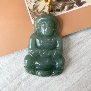 Jadeite Jade Guan Yin Avalokiteshvara Hand Carved Pendant Necklace, YJ-0321-0372113