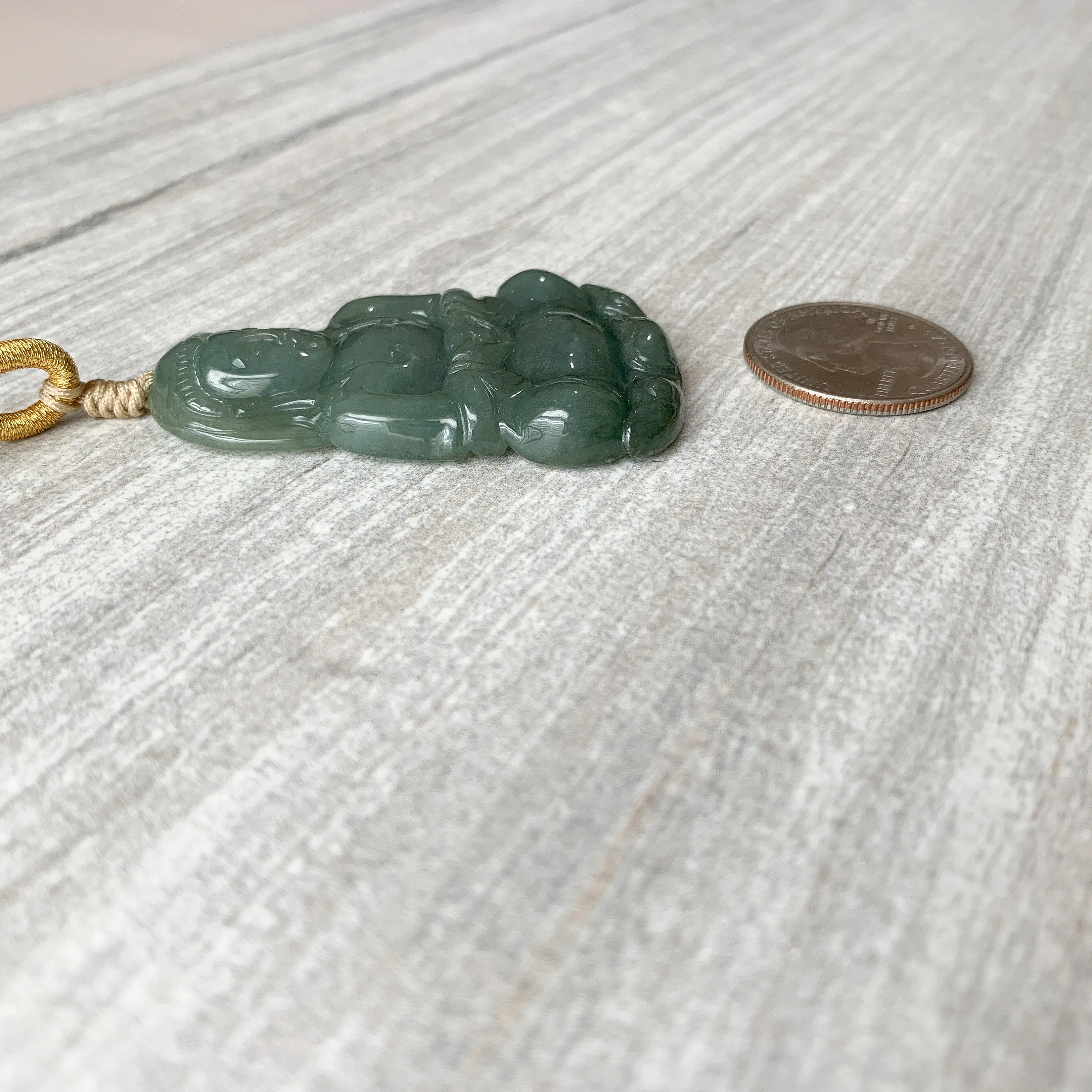 Jadeite Jade Guan Yin Avalokiteshvara Hand Carved Pendant Necklace, YJ-0321-0372113
