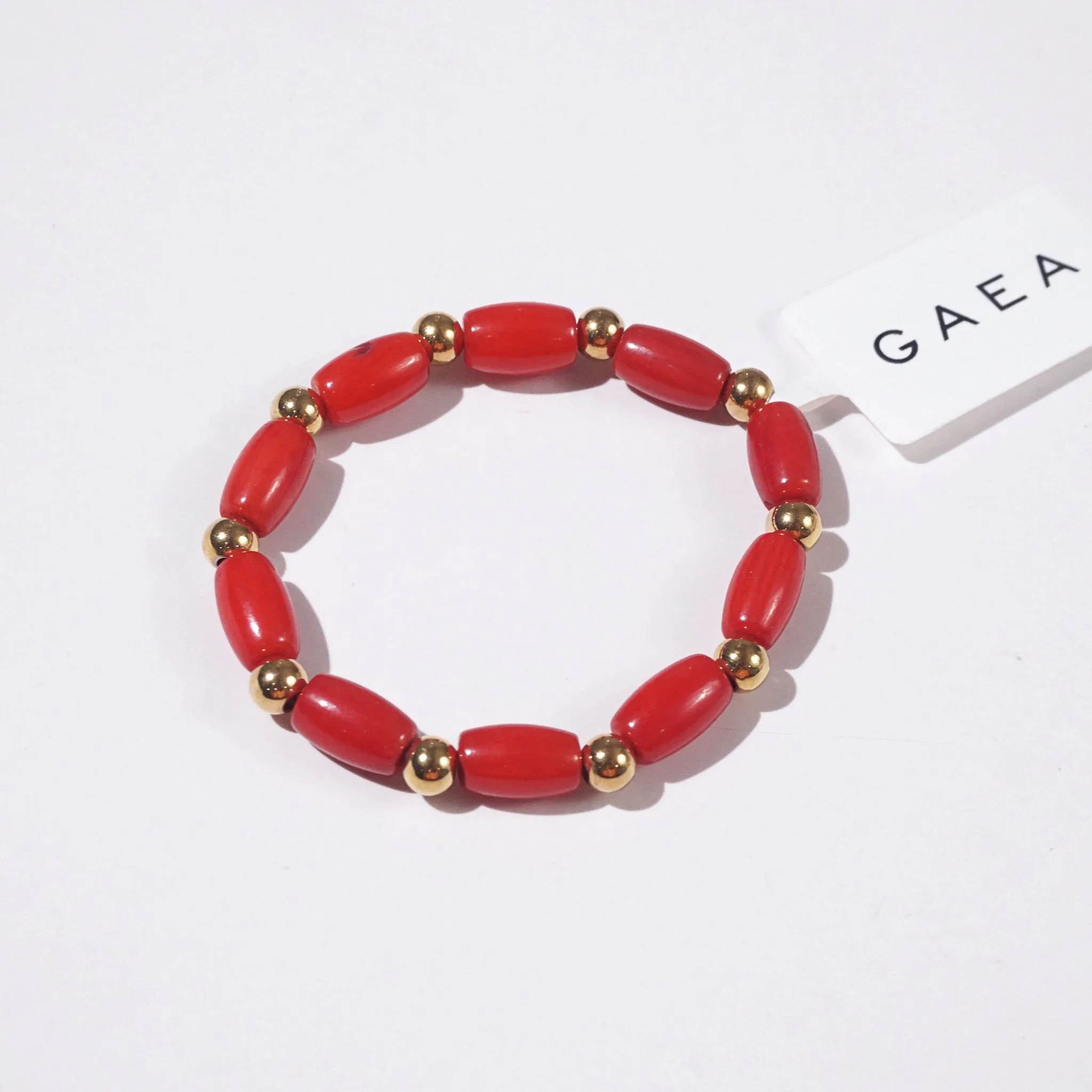 Japanese Red Coral Barrel 11cm with Stainless Steel Balls (For Baby)