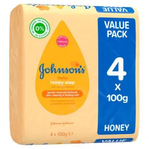 Johnson's Baby Honey Soap Value Pack 4x100g - Case of 9