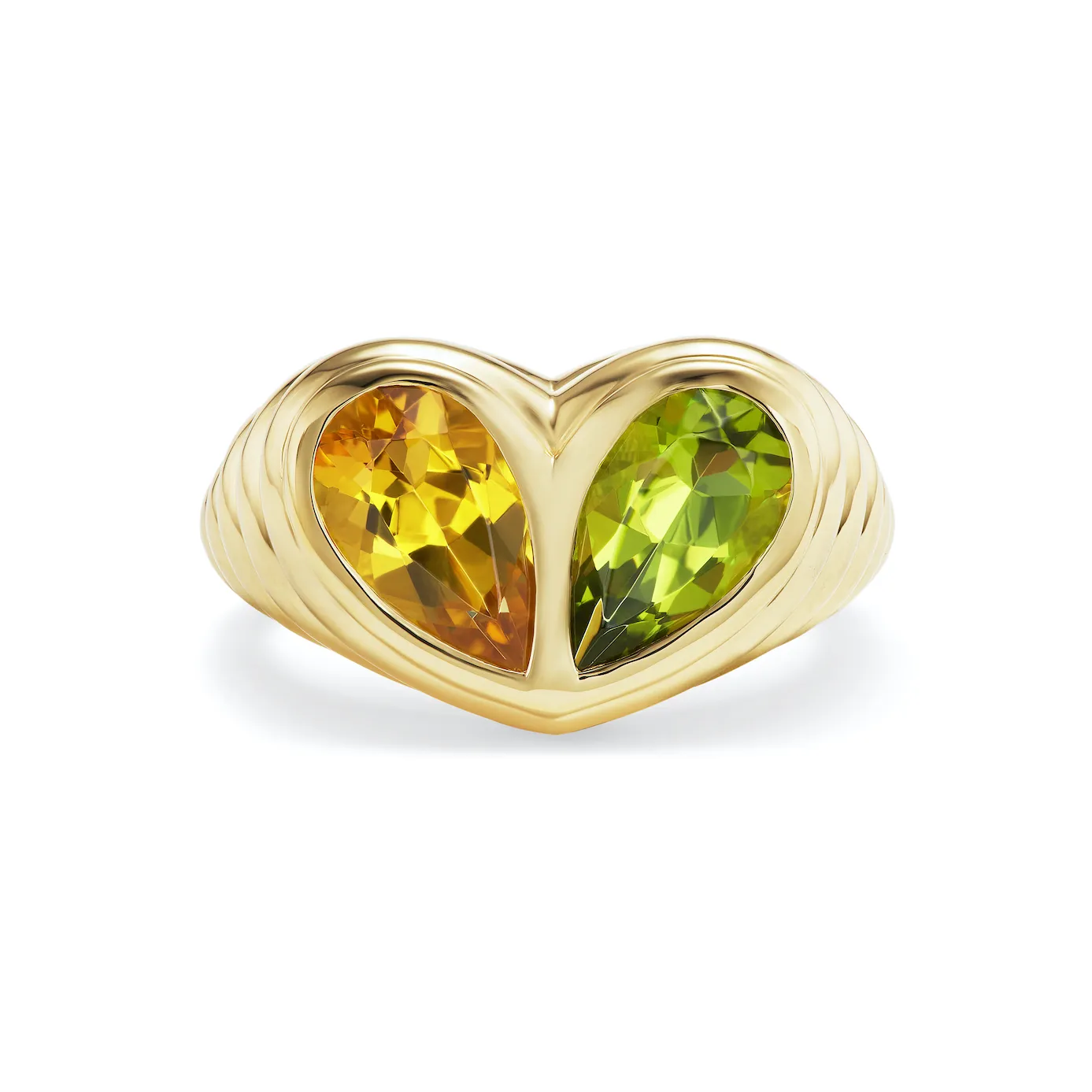 Jumbo Sweetheart Ring Citrine & Peridot