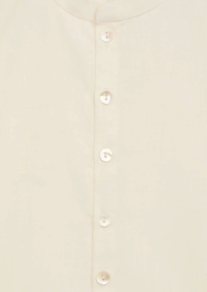 Kalki Boys White Kurta Set With Embroidered Buttis And Black Nehru Jacket With Ornate Embroidered Motif By Tiber Taber