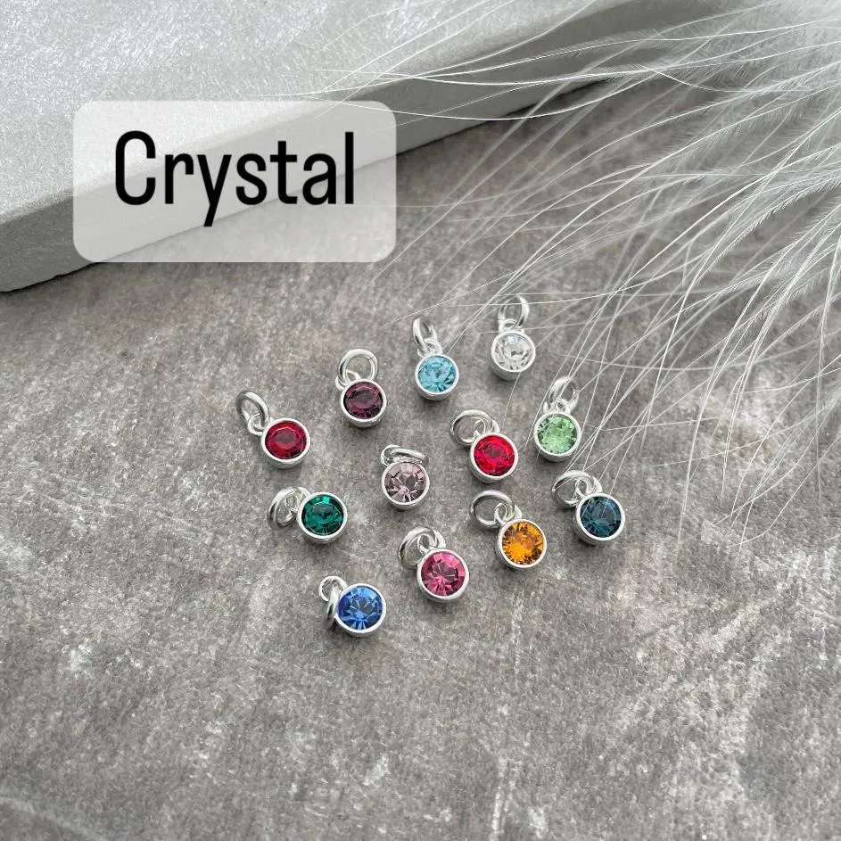 Layering Bracelet Set in sterling silver, Personalised birthstone initial jewellery